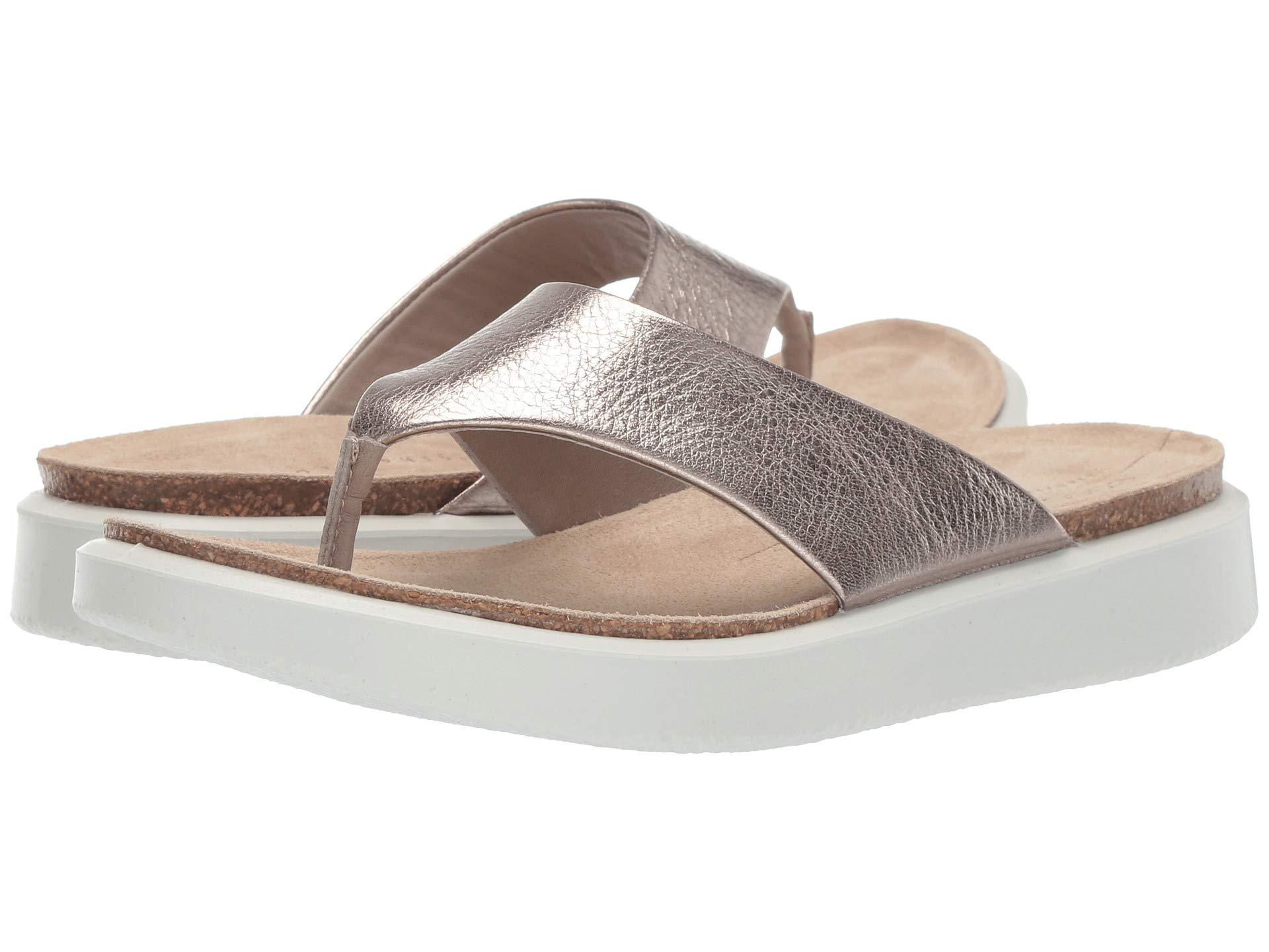Lyst - Ecco Corksphere Thong (warm Grey Metallic) Women's Sandals in Gray