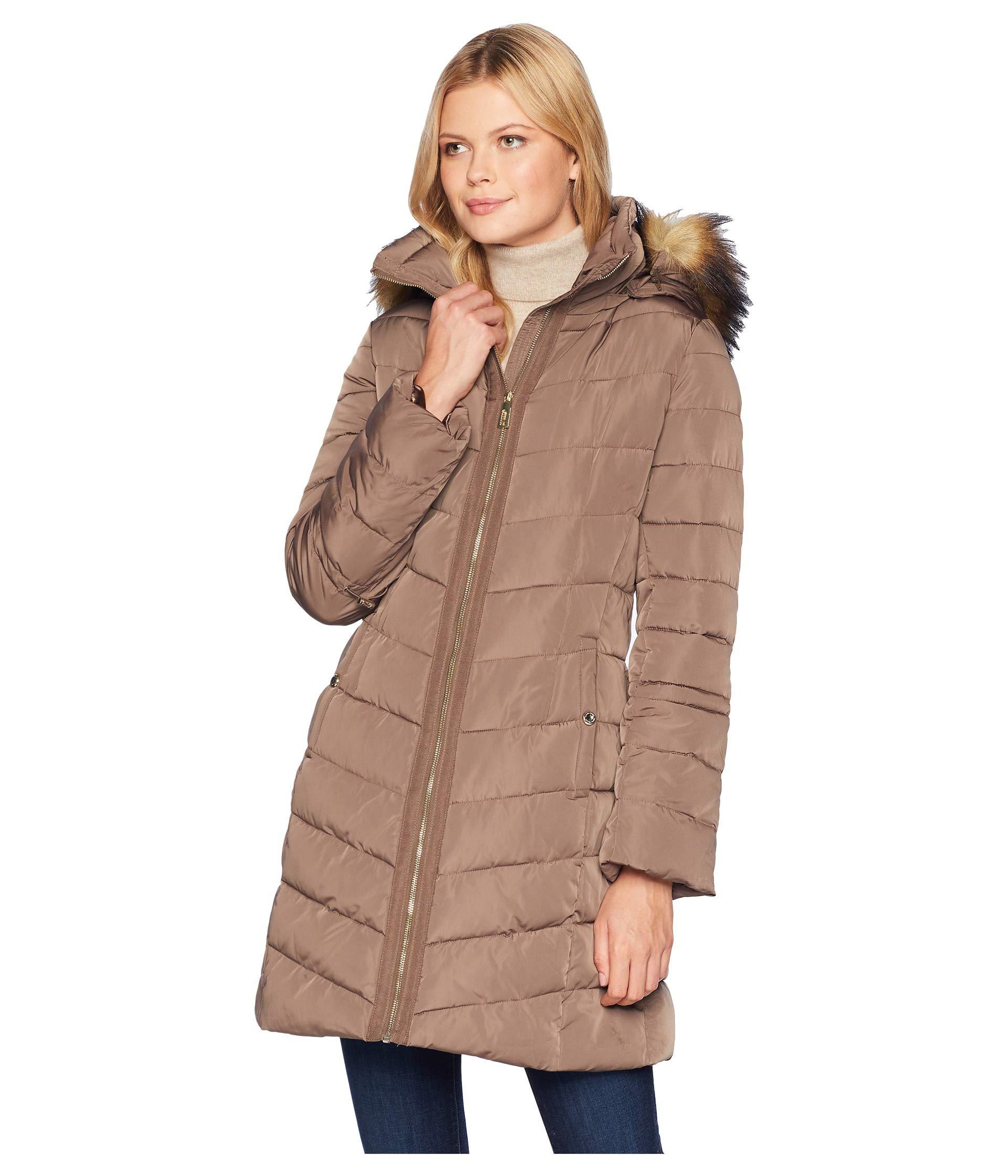 Lyst - Ivanka Trump Puffer Jacket With Detachable Fur Hood And Cinched ...