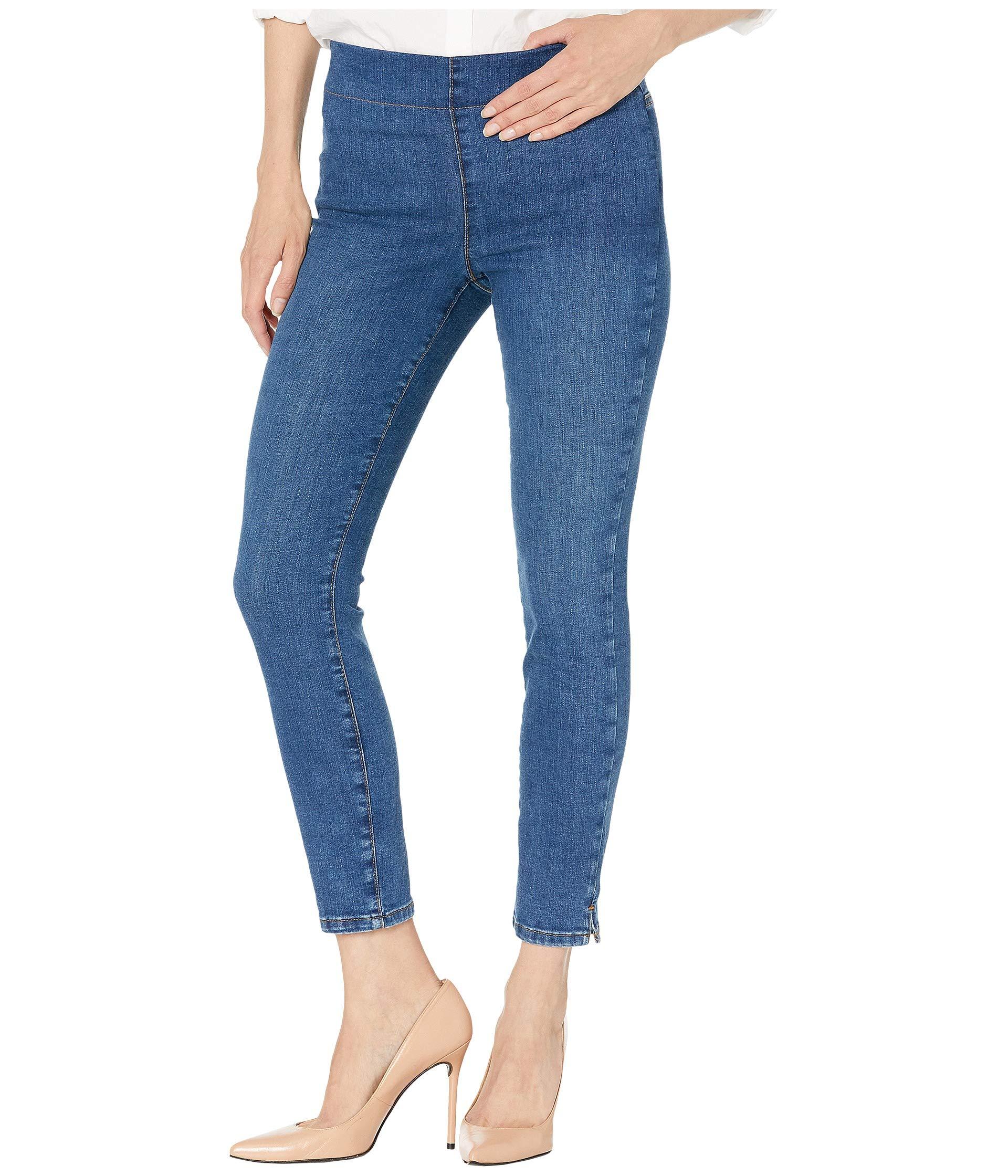 NYDJ Denim Pull-on Skinny Ankle Jeans W/ Side Slit In Presidio In Blue ...