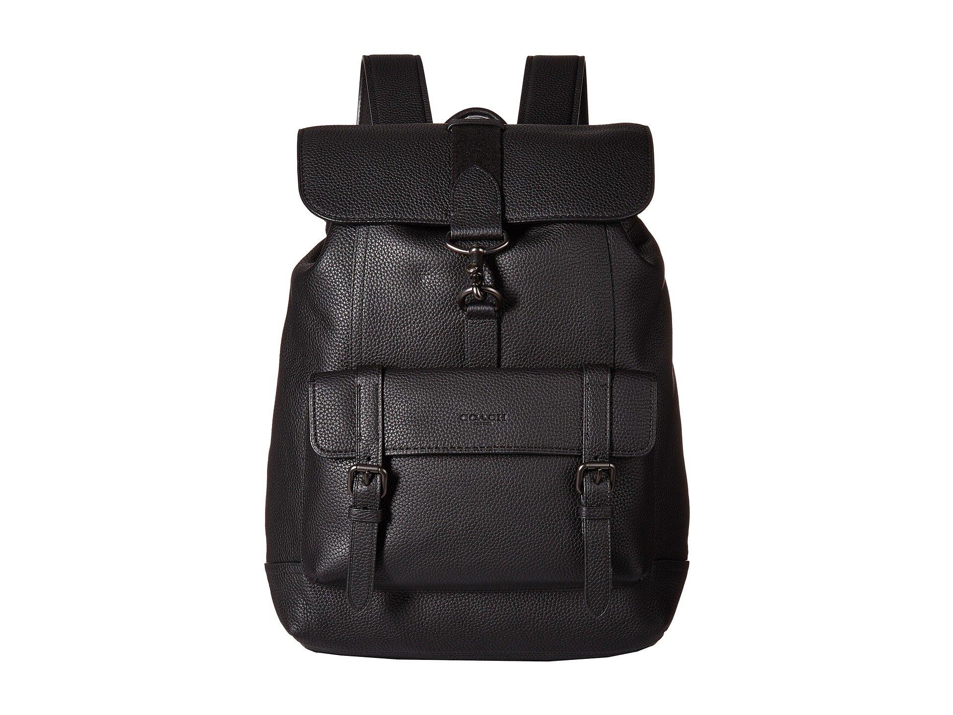 COACH Bleecker Backpack In Pebbled Leather in Black for Men - Lyst
