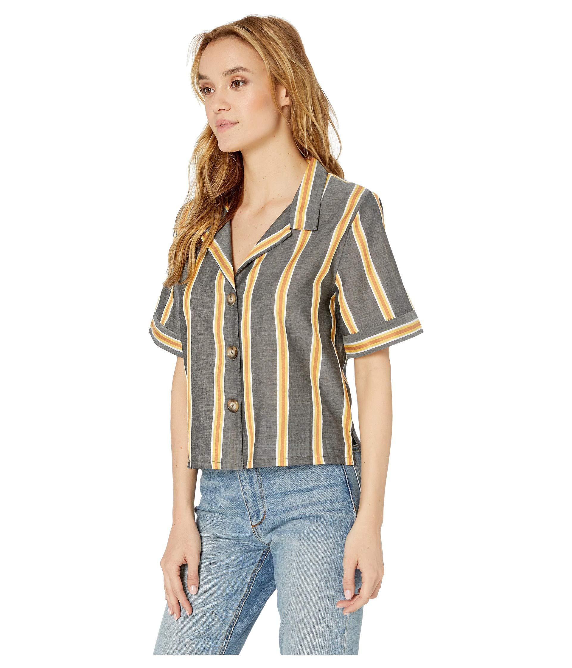 Else Ponza Relaxed Cropped Shirt (charcoal/mustard) Women ...