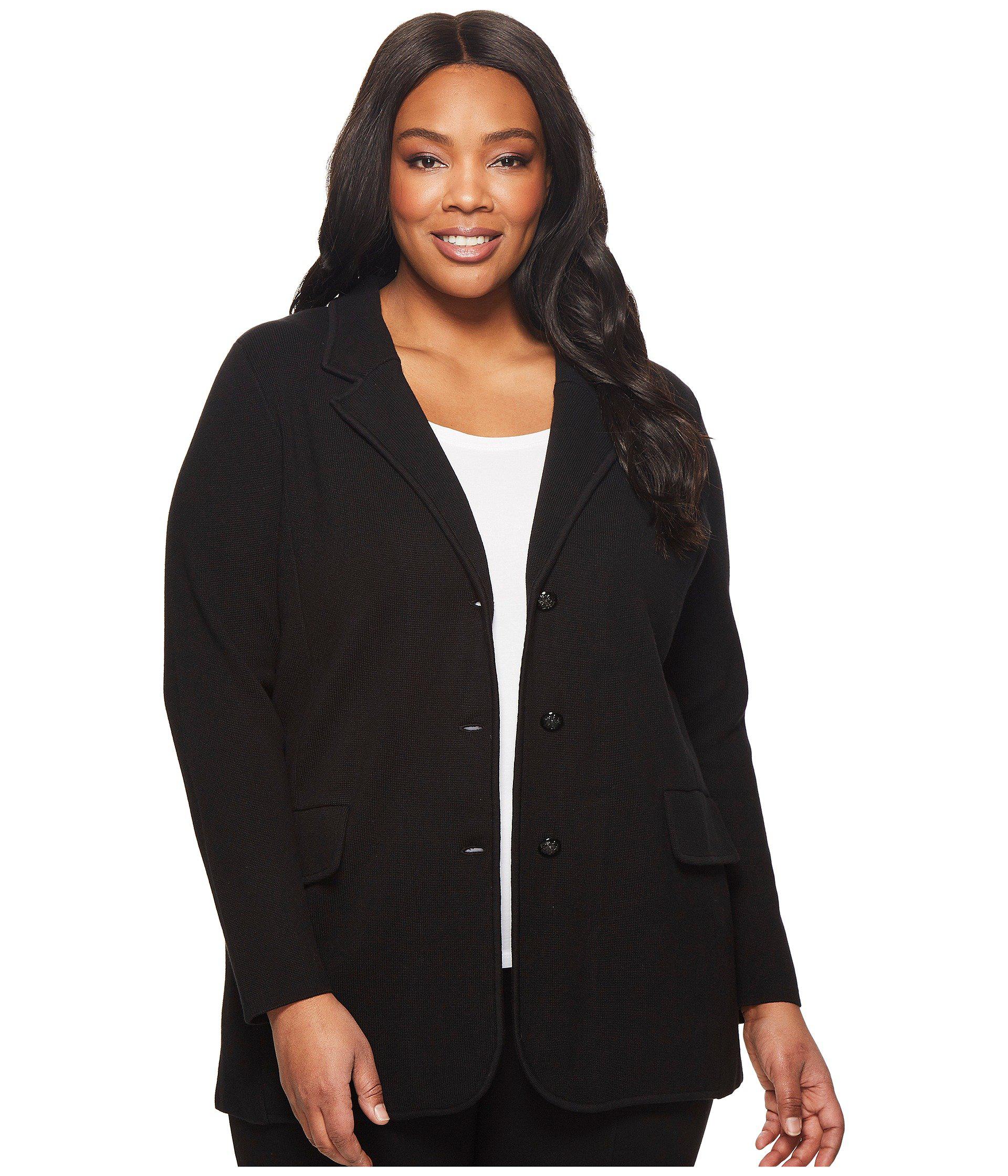 Lauren by Ralph Lauren. Plus Size Knit Sweater Blazer (black) Women\u0027s Jacket