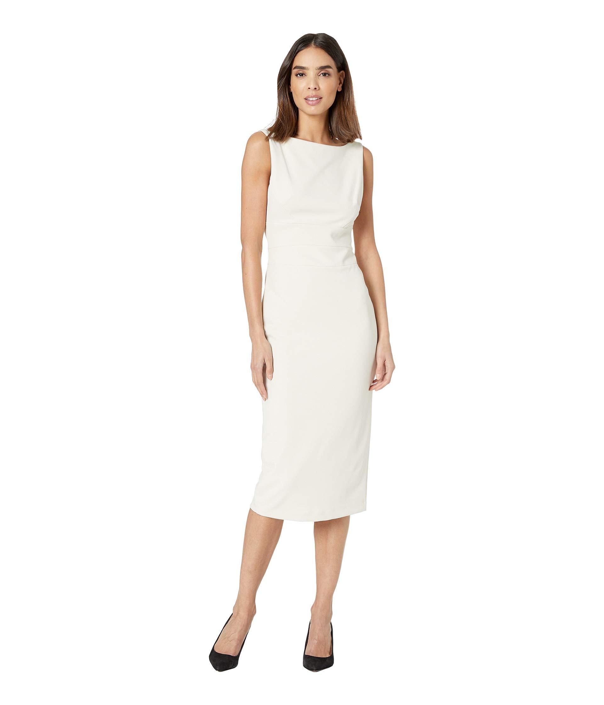 Lyst - Donna Morgan Sleeveless Crepe Sheath Dress With Boat Neck (horn ...