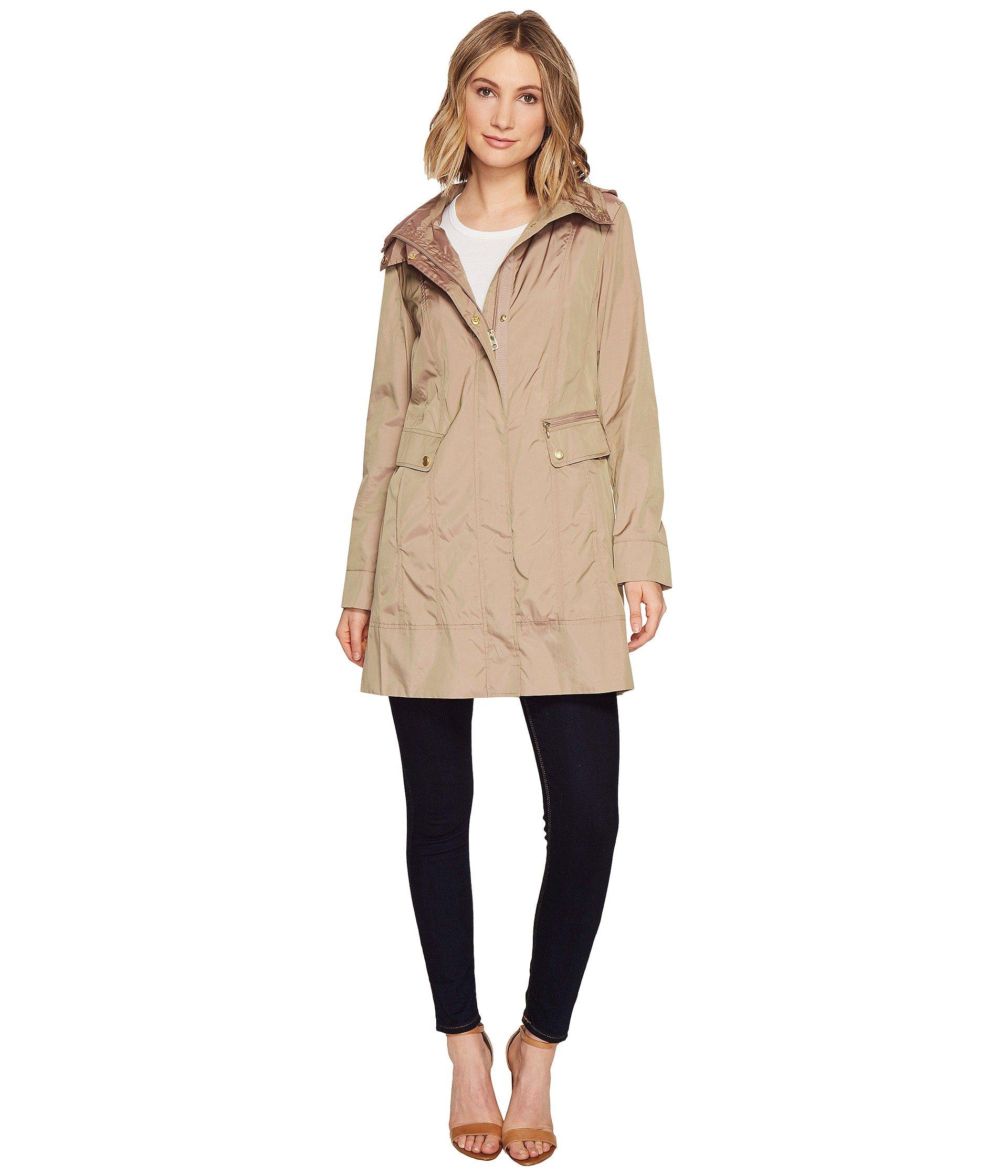 Cole haan single breasted leather zip jacket