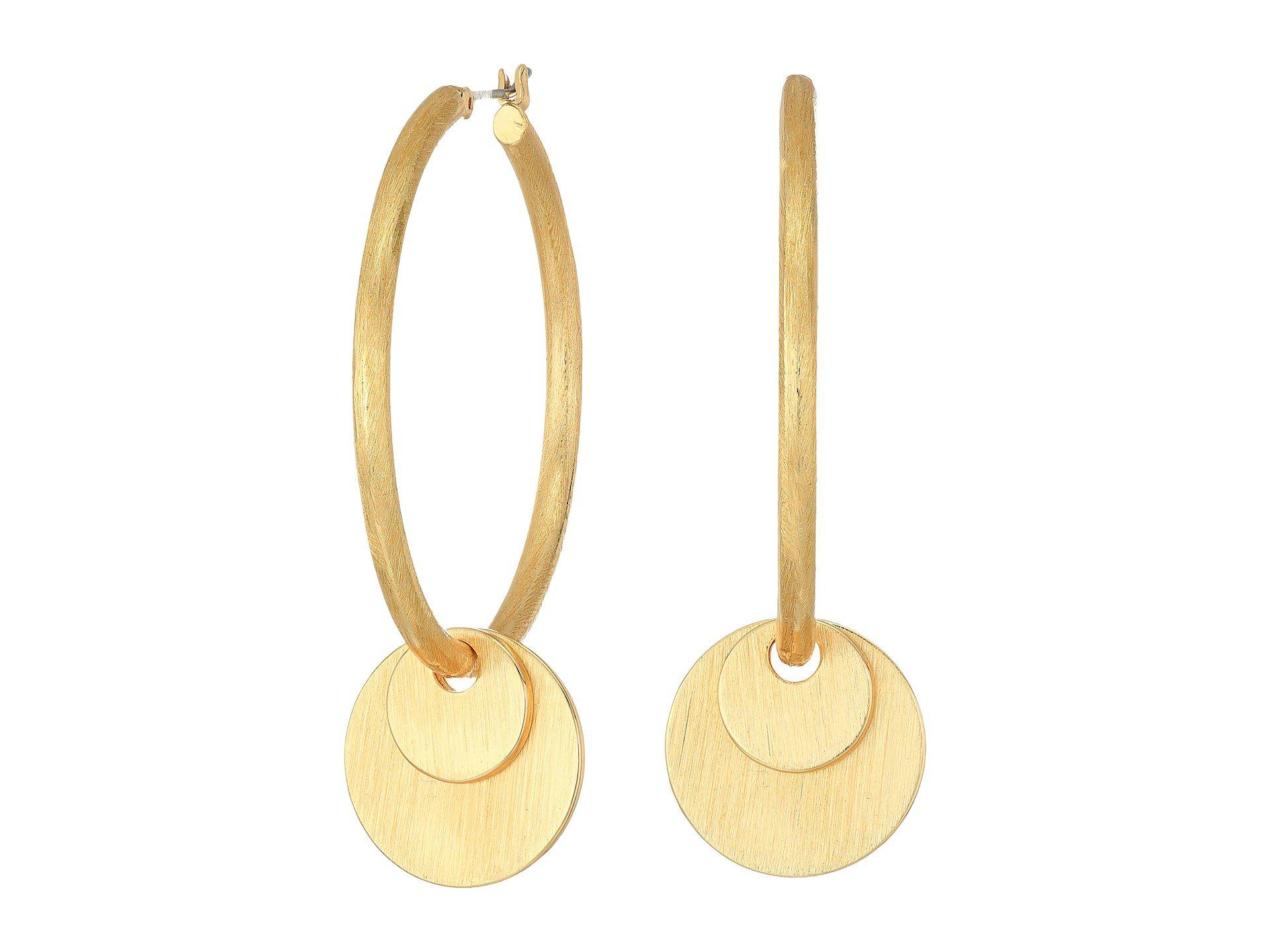Lyst Rebecca Minkoff Medallion Hoop Earrings Gold Earring In Rebecca Minkoff Women S Metallic Medallion Hoop Earrings Gold Earring