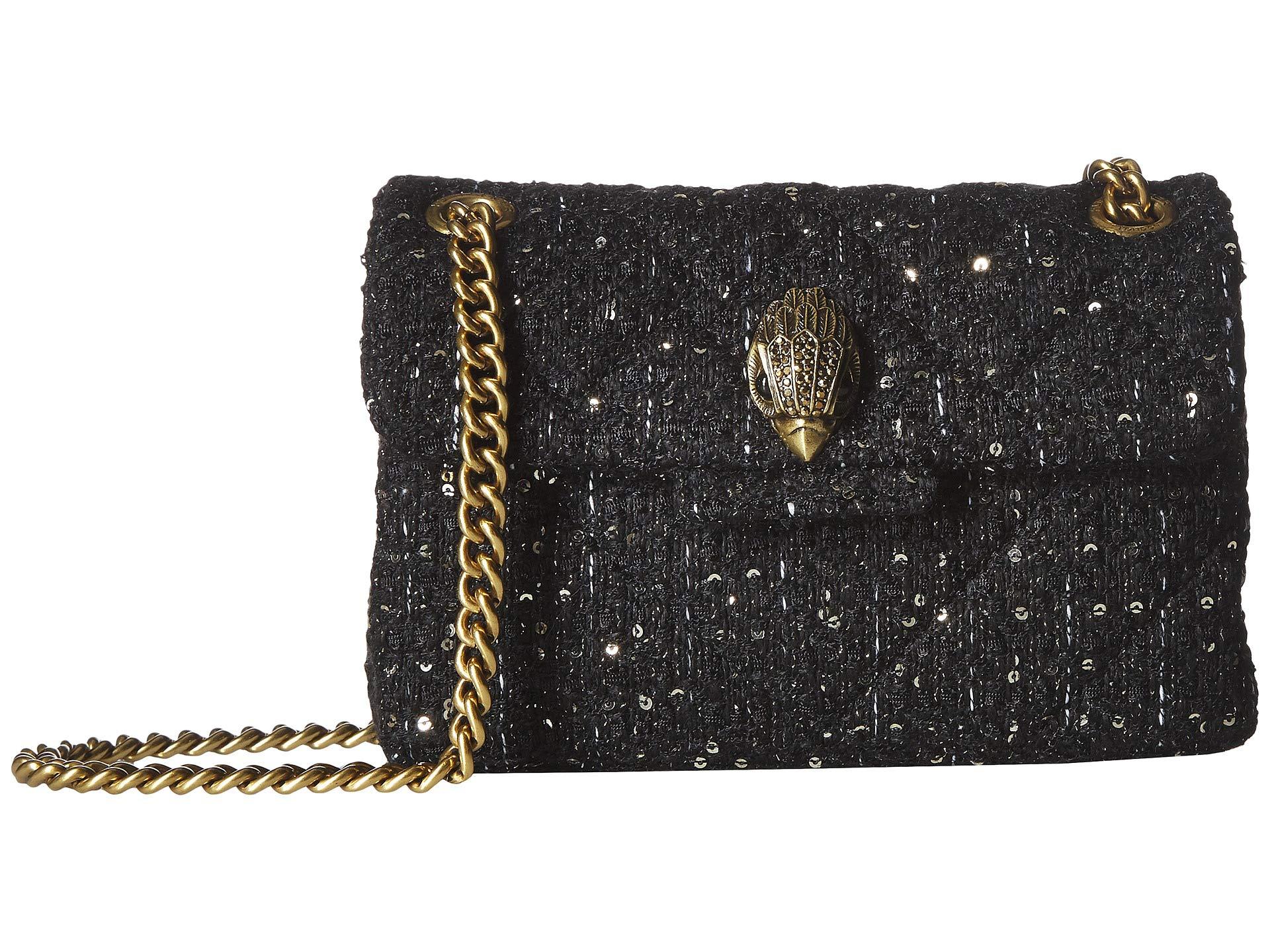 Kurt Geiger Tweed Mini Kensington Crossbody in Black Lyst