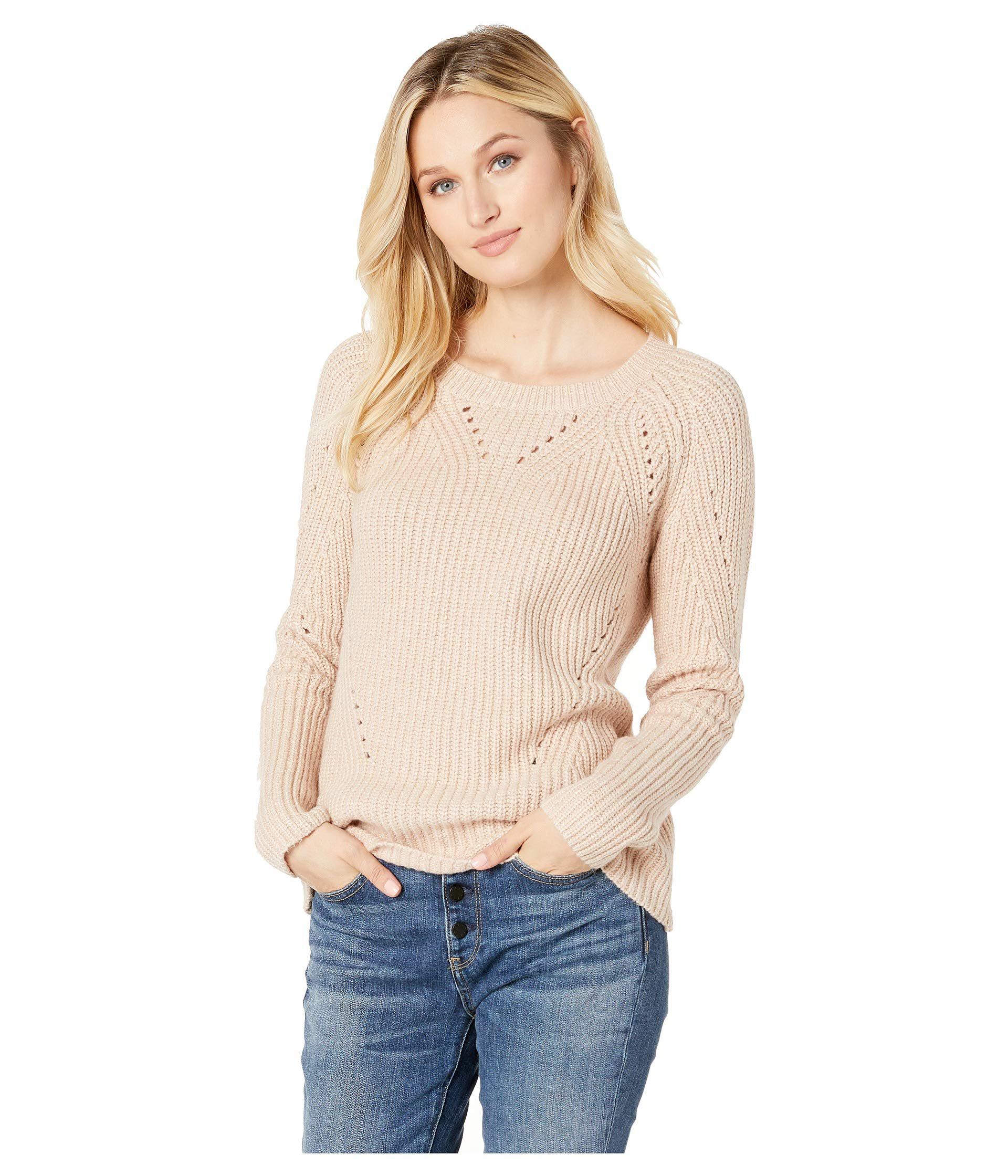 Download Lyst - Lucky Brand Crew Neck Pointelle Sweater (heather ...