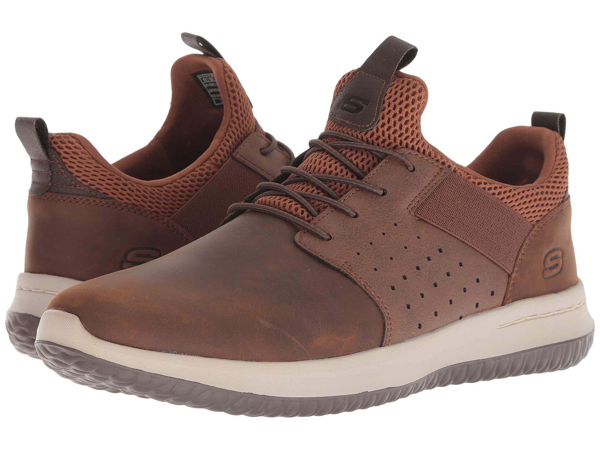 Lyst - Skechers Delson - Axton (dark Brown) Men's Lace Up Casual Shoes ...