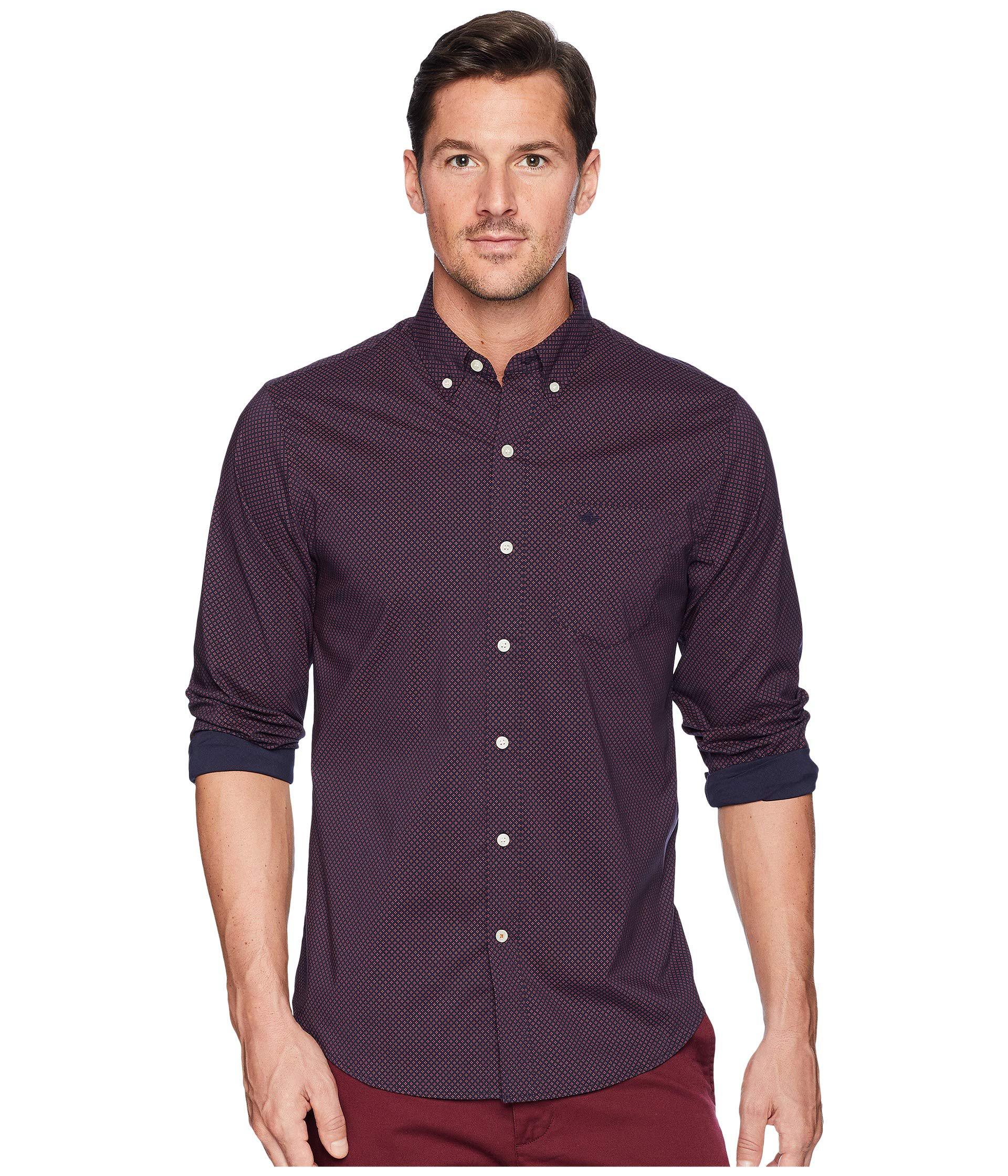 Lyst - Dockers Long Sleeve Stretch Woven Shirt (scarlet Sage Print) Men ...