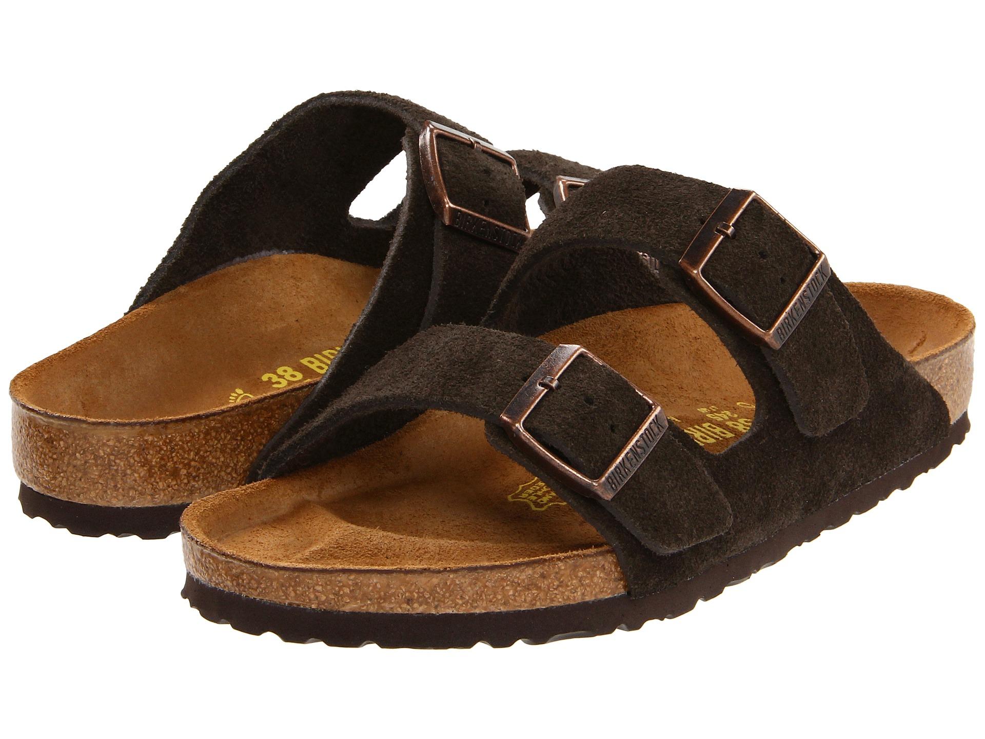 brown suede birkenstocks