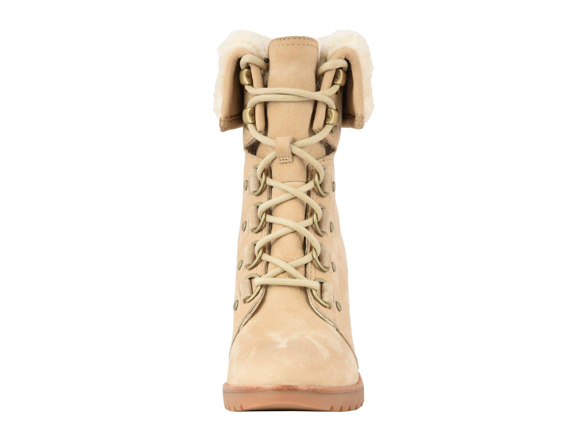 sorel after hours lace shearling boot