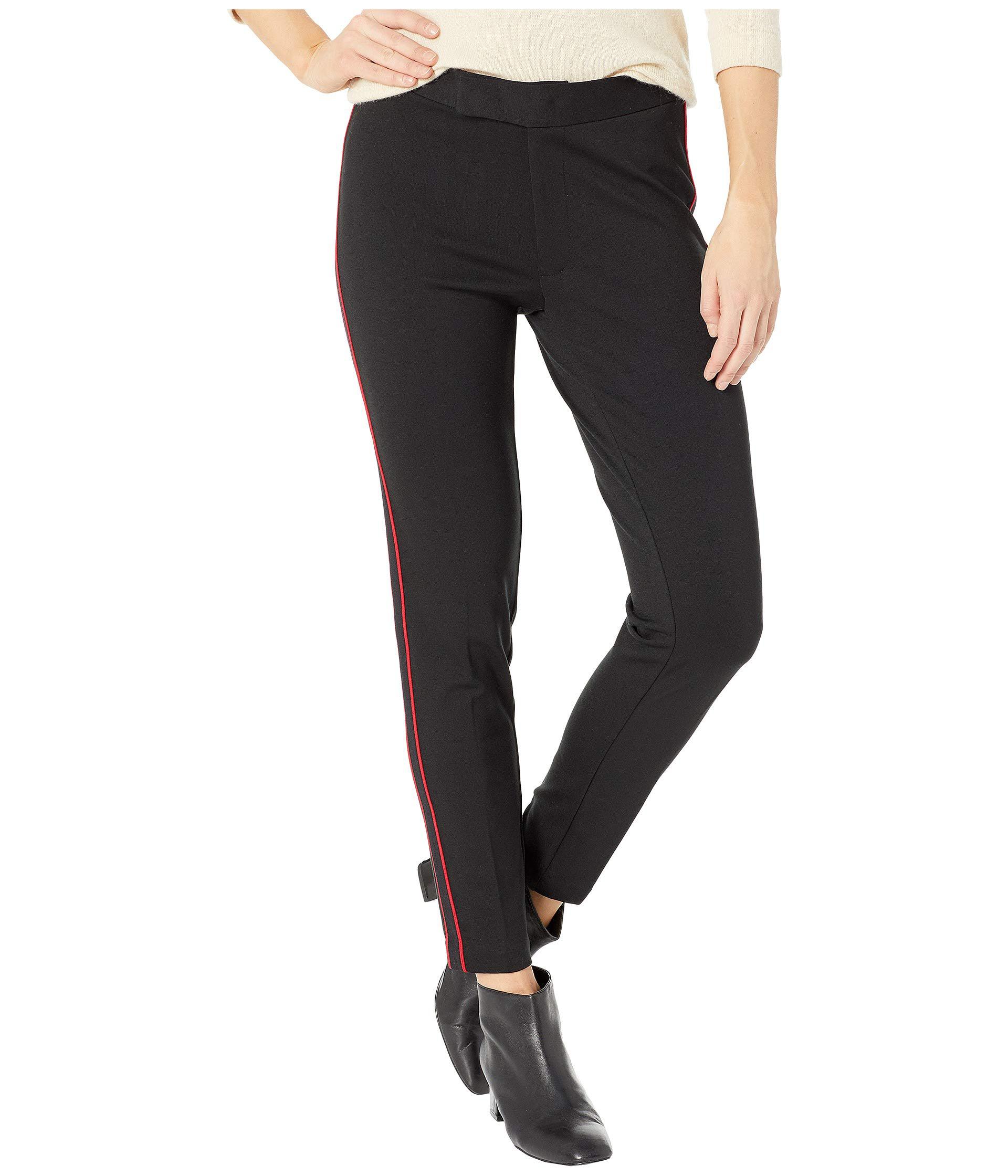 Lyst - Lauren By Ralph Lauren Striped Ponte Skinny Pants (polo Black ...