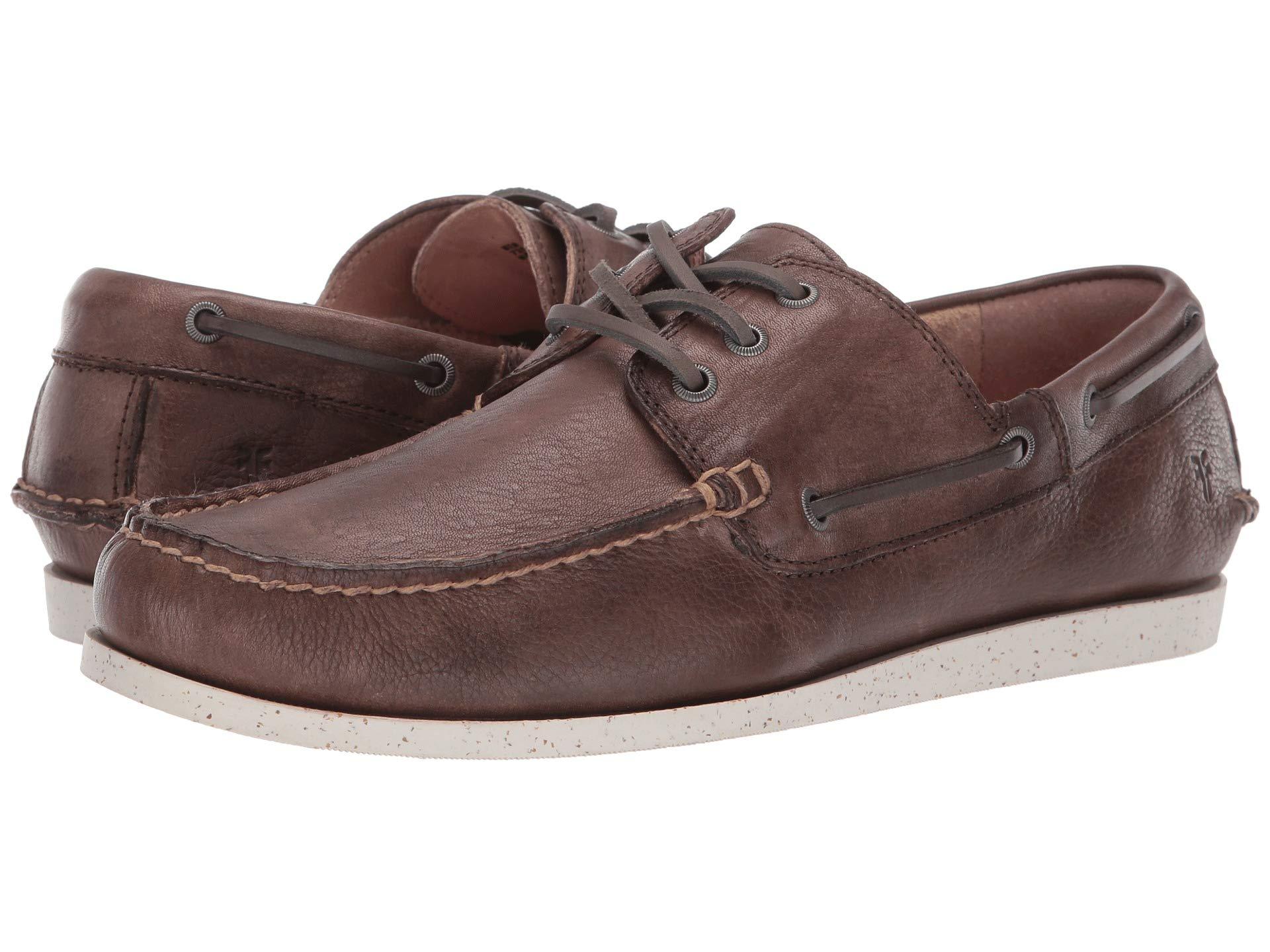 Frye Briggs Boat Shoe (brown Smooth Full Grain) Men's Lace Up Casual