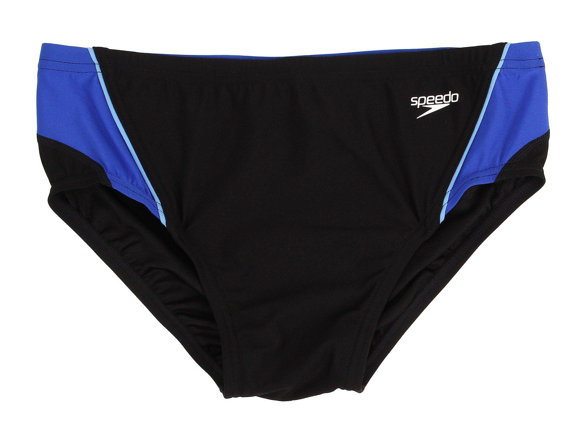 Lyst Speedo Launch Splice Brief Black Blue Mens Swimwear In Black