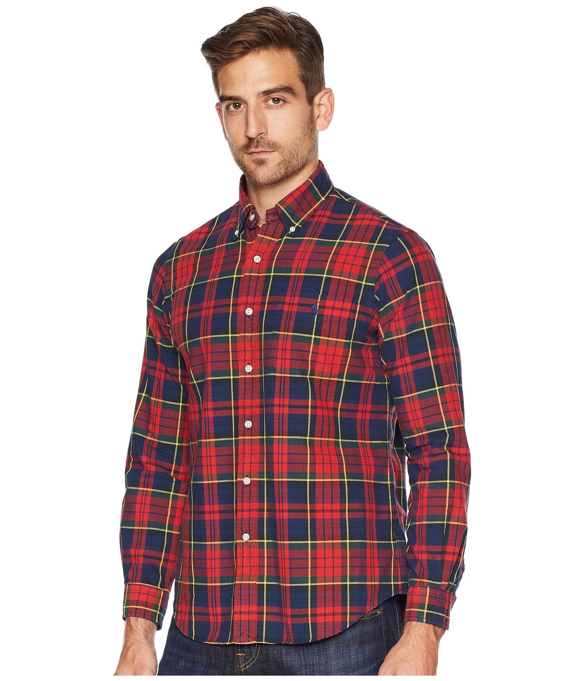 Red Large In Slim Fit Polo Ralph Lauren Check Shirt Lyst Clearance HIWE9D2