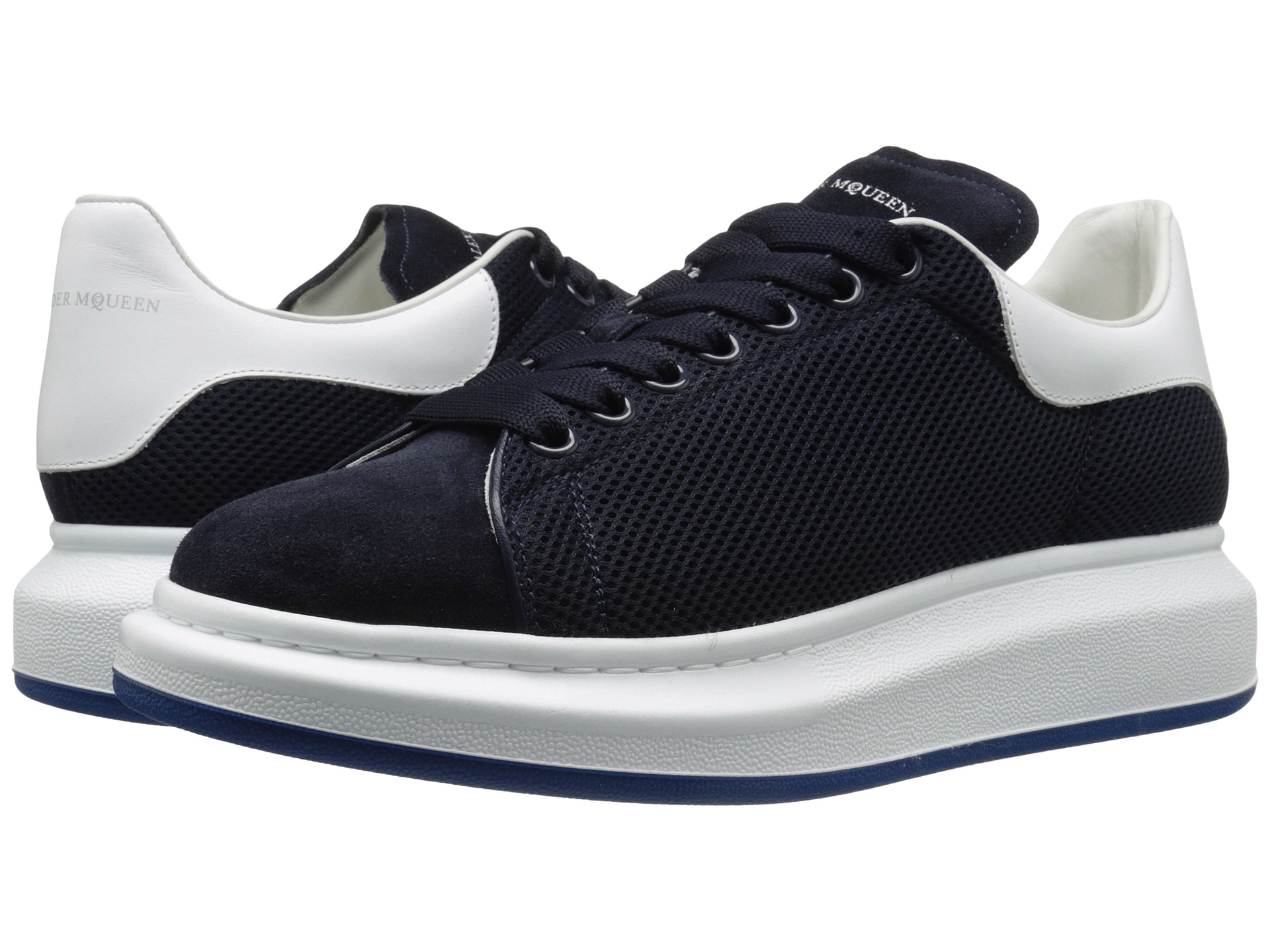 Lyst - Alexander Mcqueen Mesh/leather Sneaker in Blue for Men