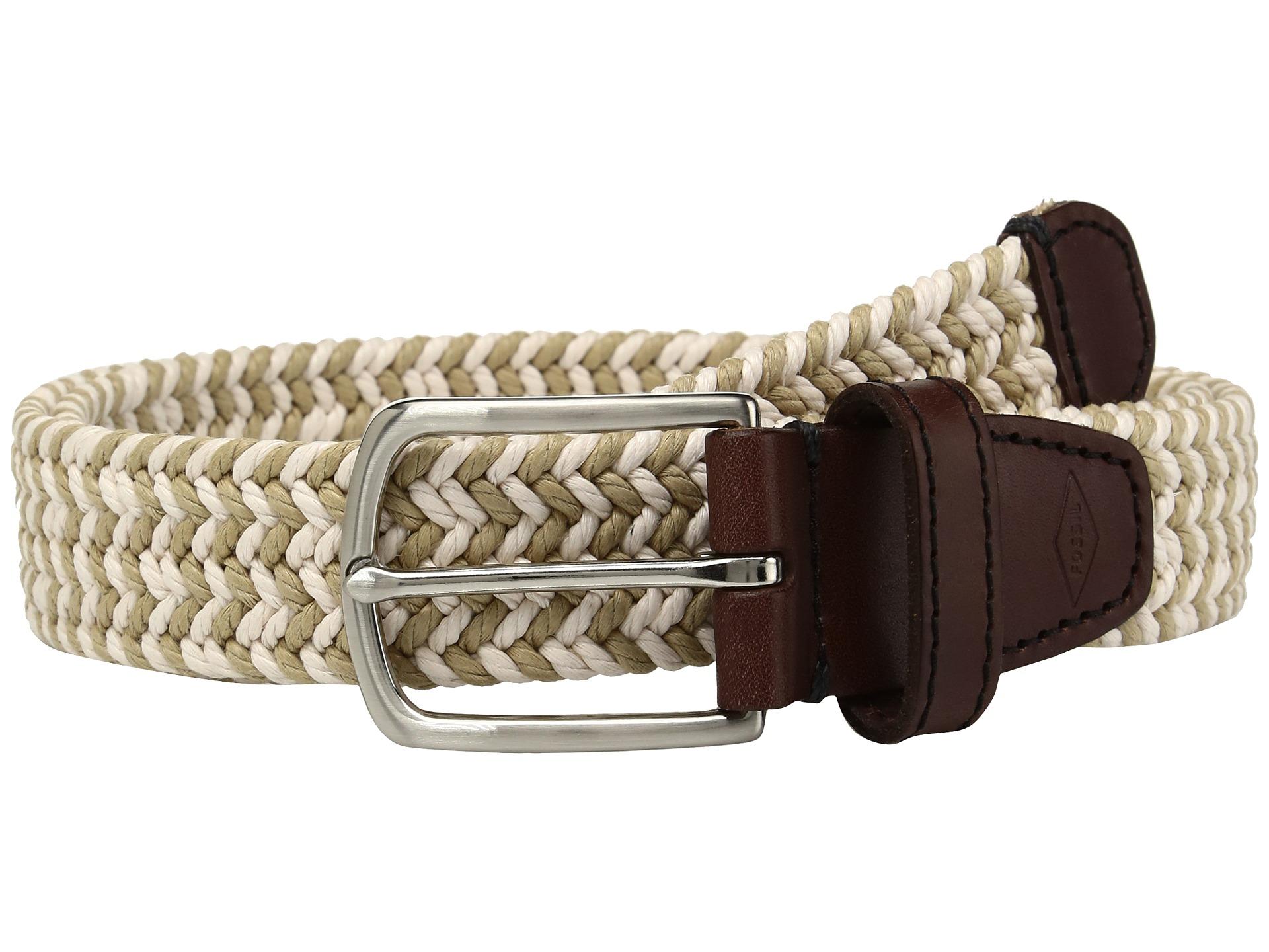 Fossil Kyle Braided Fabric Belt in Natural | Lyst