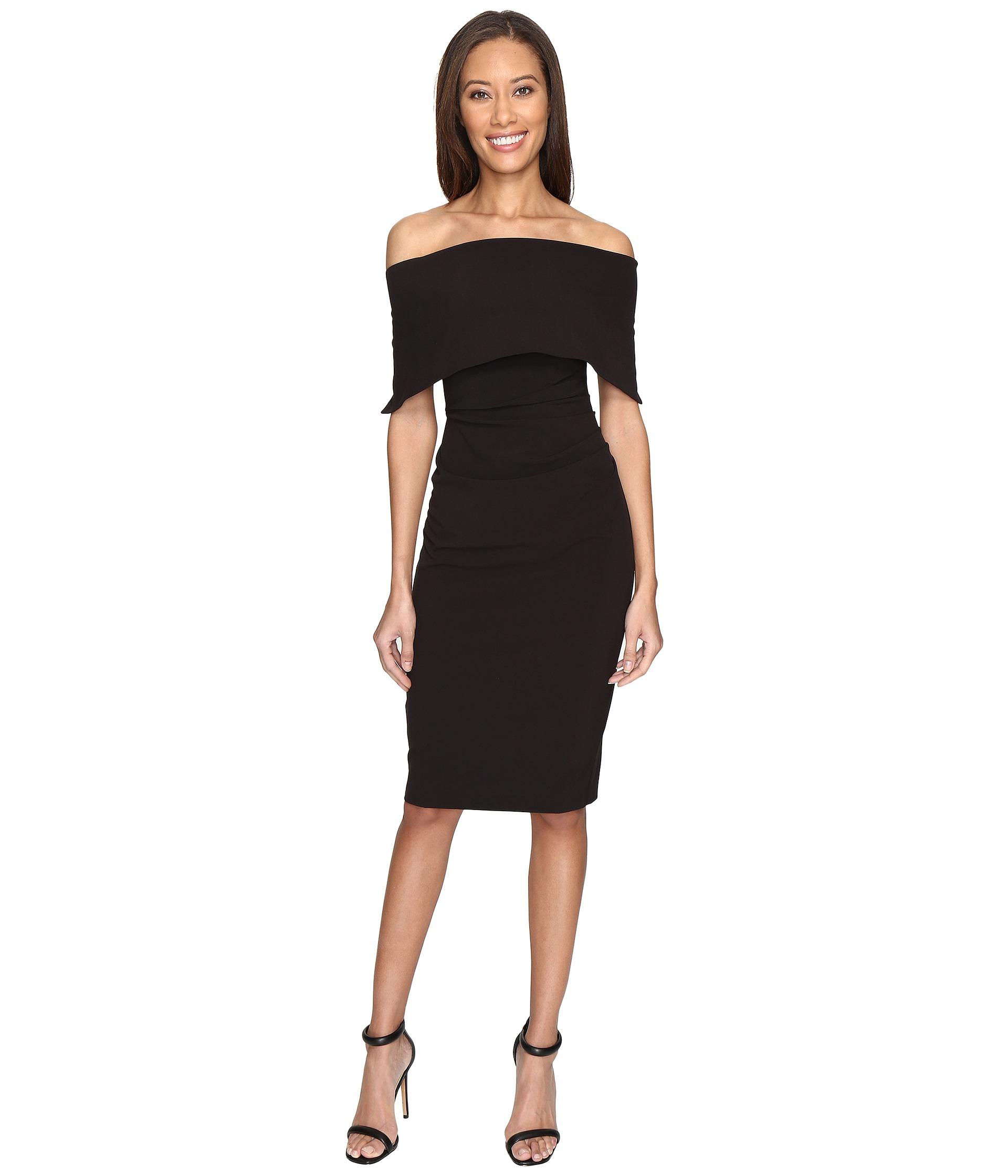 Lyst - Vince Camuto Off The Shoulder Midi Dress With Side Tuck in Black