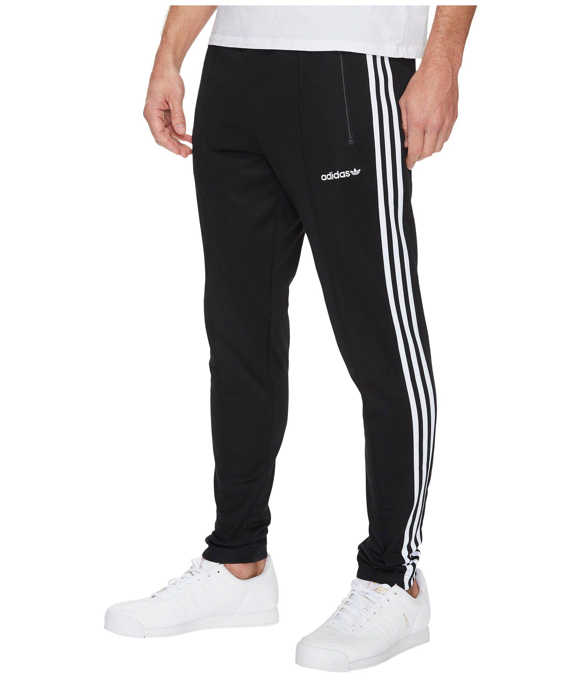 lyst adidas originals beckenbauer offene saum track hose (schwarz lyst adidas originals beckenbauer offene saum track hose (schwarz