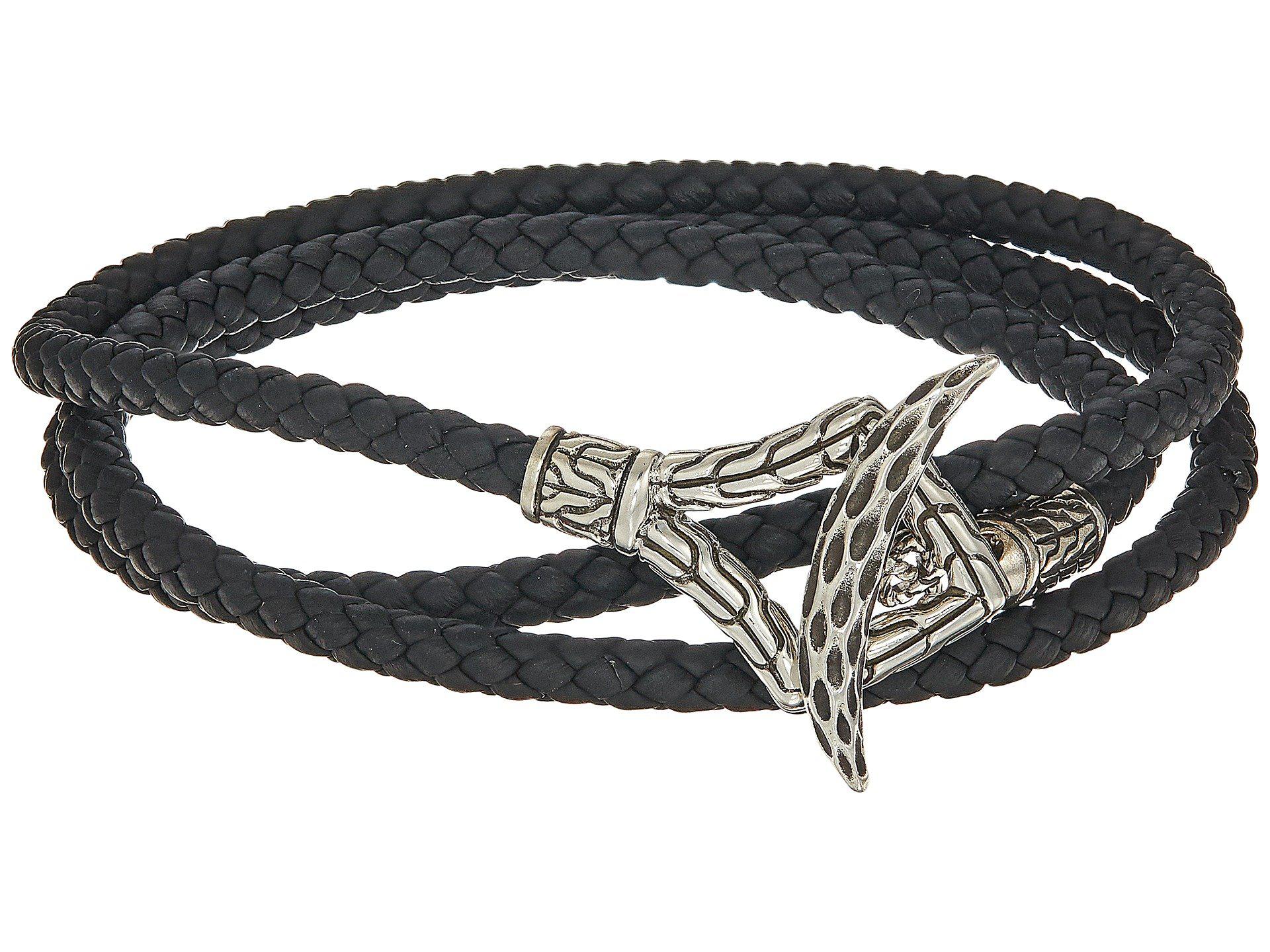 John Hardy Legends Naga Triple Wrap Bracelet In Black Leather in ...