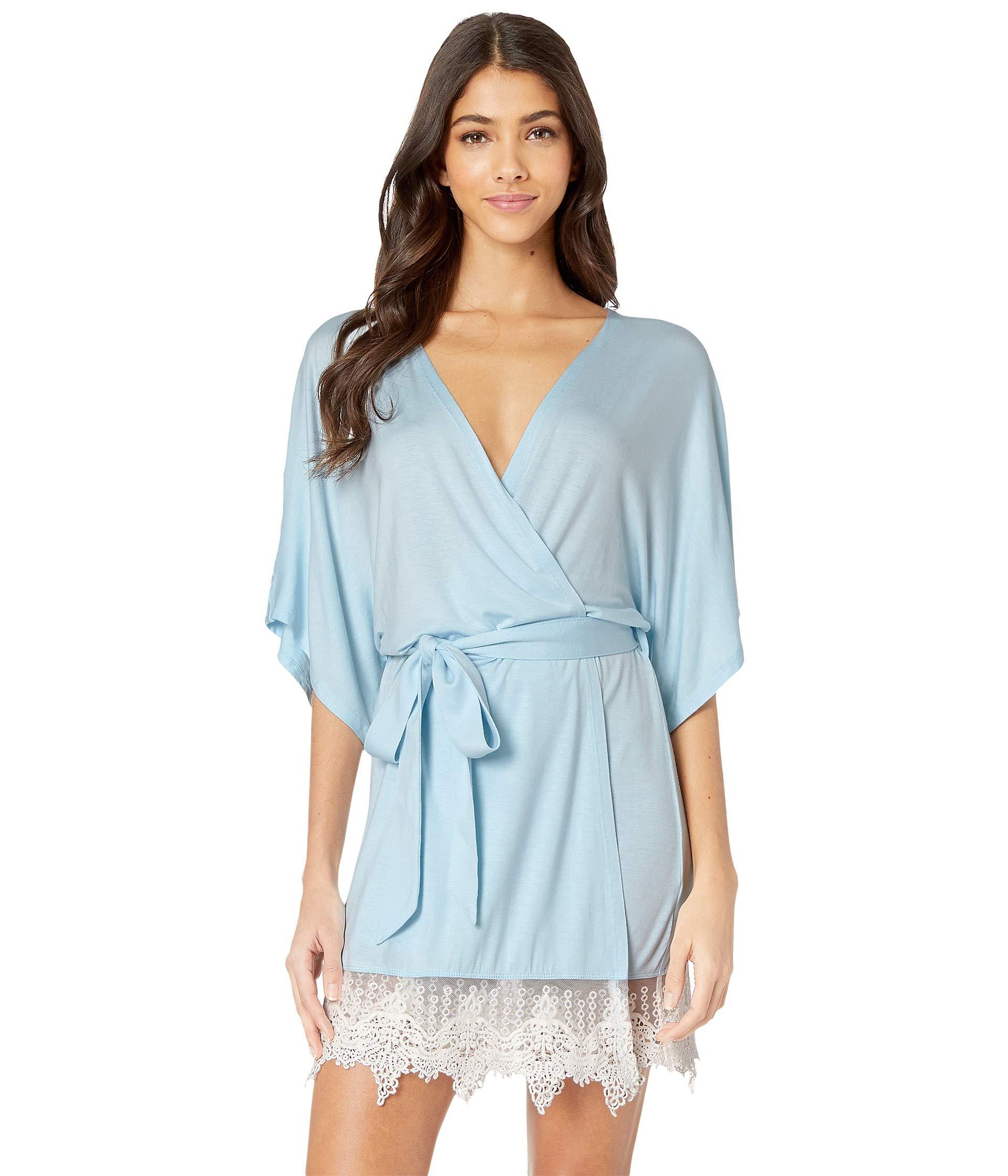Splendid Lace Trim Jersey Robe in Blue Save 46 Lyst