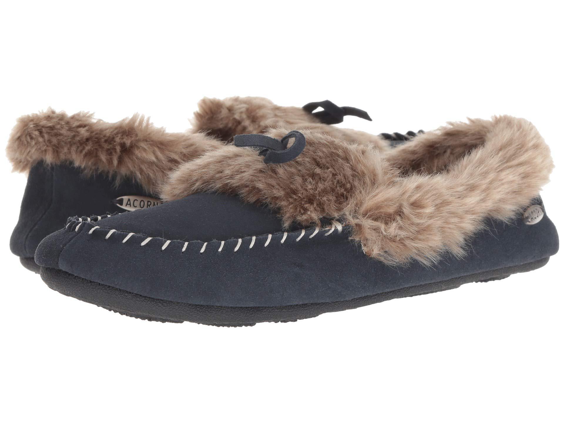 Acorn Womenss Cozy Faux Fur Moc Slipper Shoes Ballet Flats