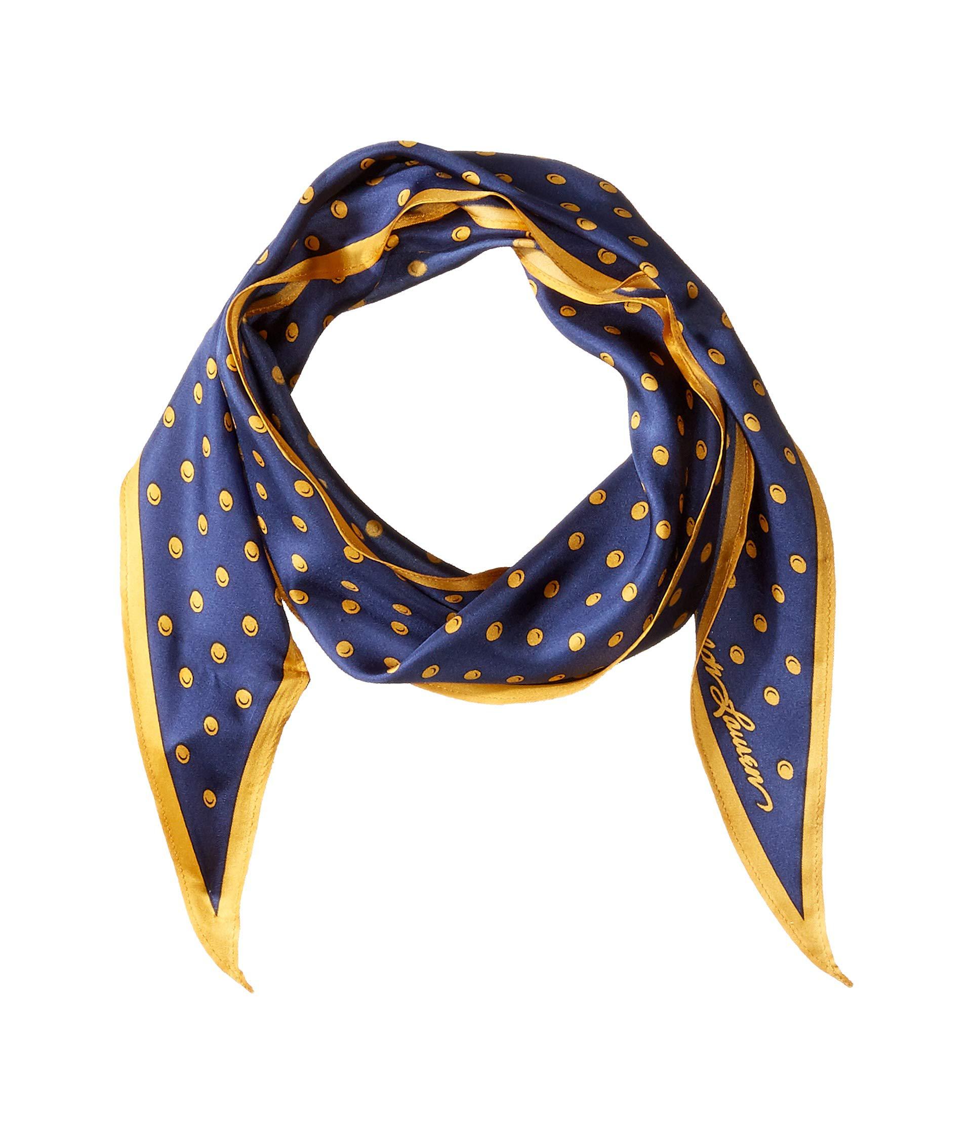 Lyst - Polo Ralph Lauren Silk Dot Diamond Shape Scarf (cream/navy ...