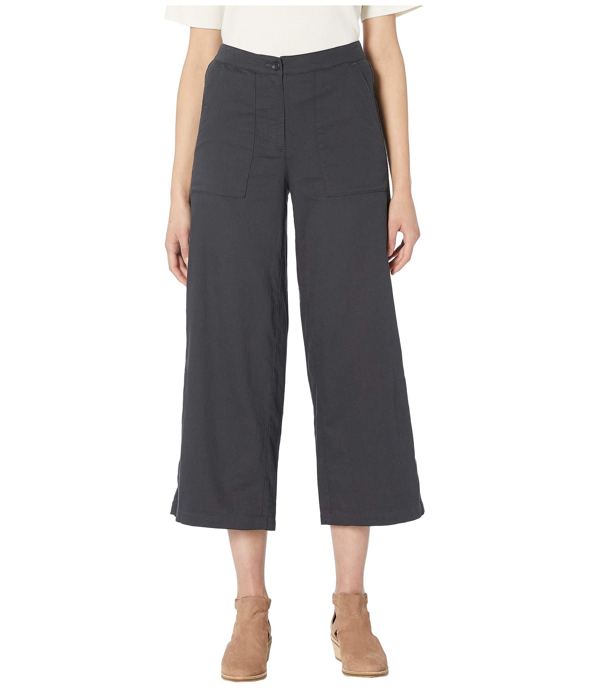 Lyst - Eileen Fisher Soft Organic Cotton Twill High-waisted Wide Ankle ...