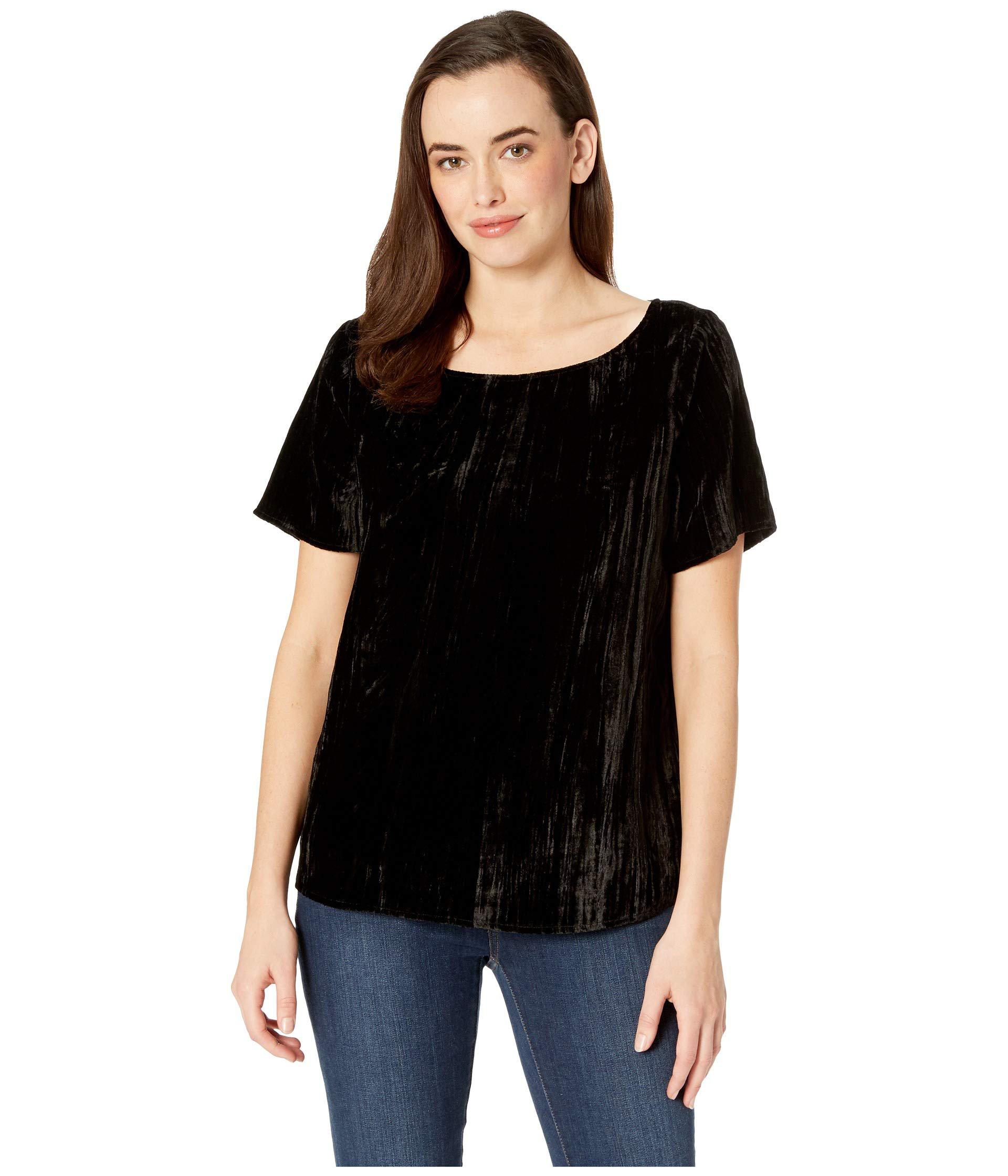 Lyst - NYDJ Velvet Woven Tee (black) Women's Clothing in Black
