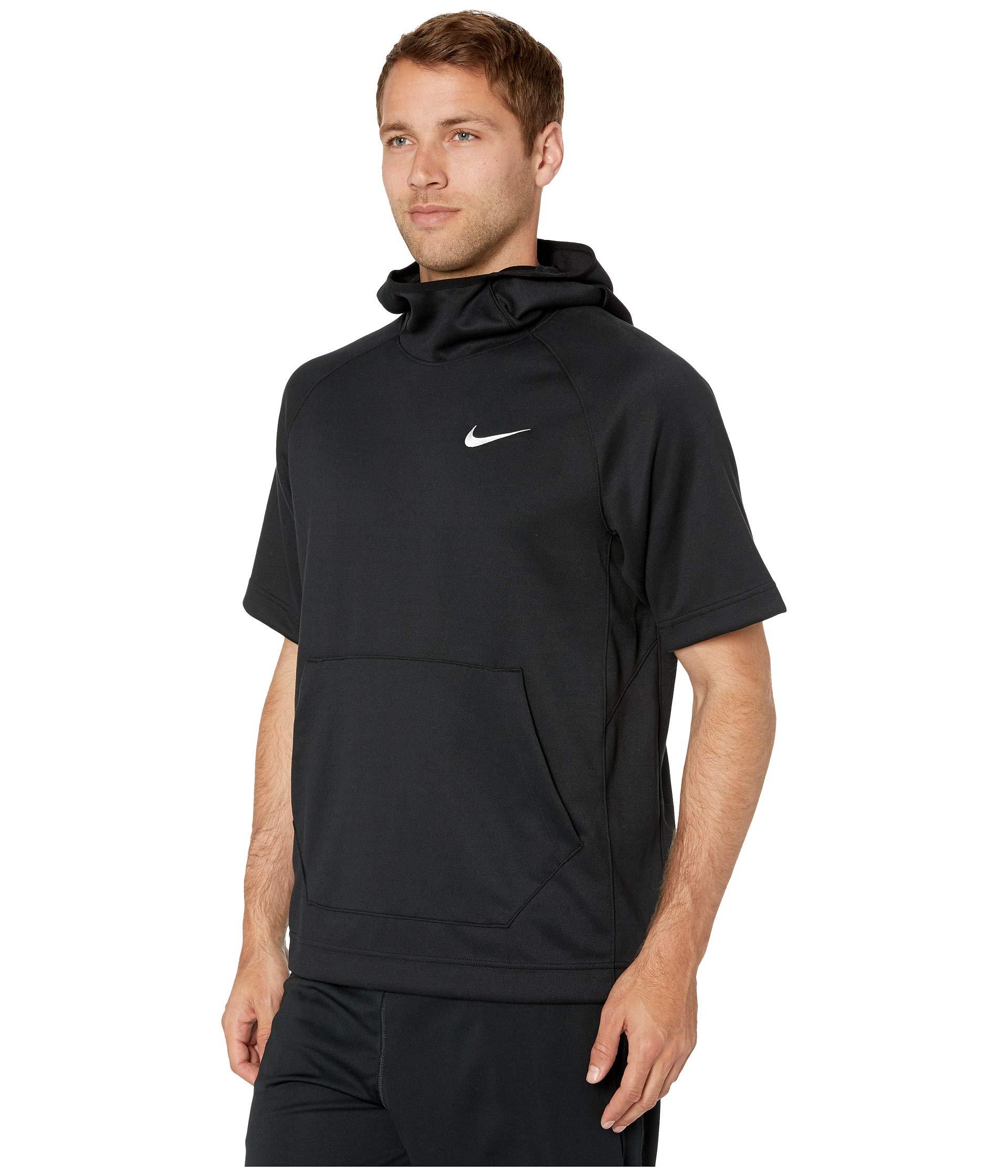 Nike Synthetic Spotlight Hoodie Short Sleeve Pullover in Black/White ...