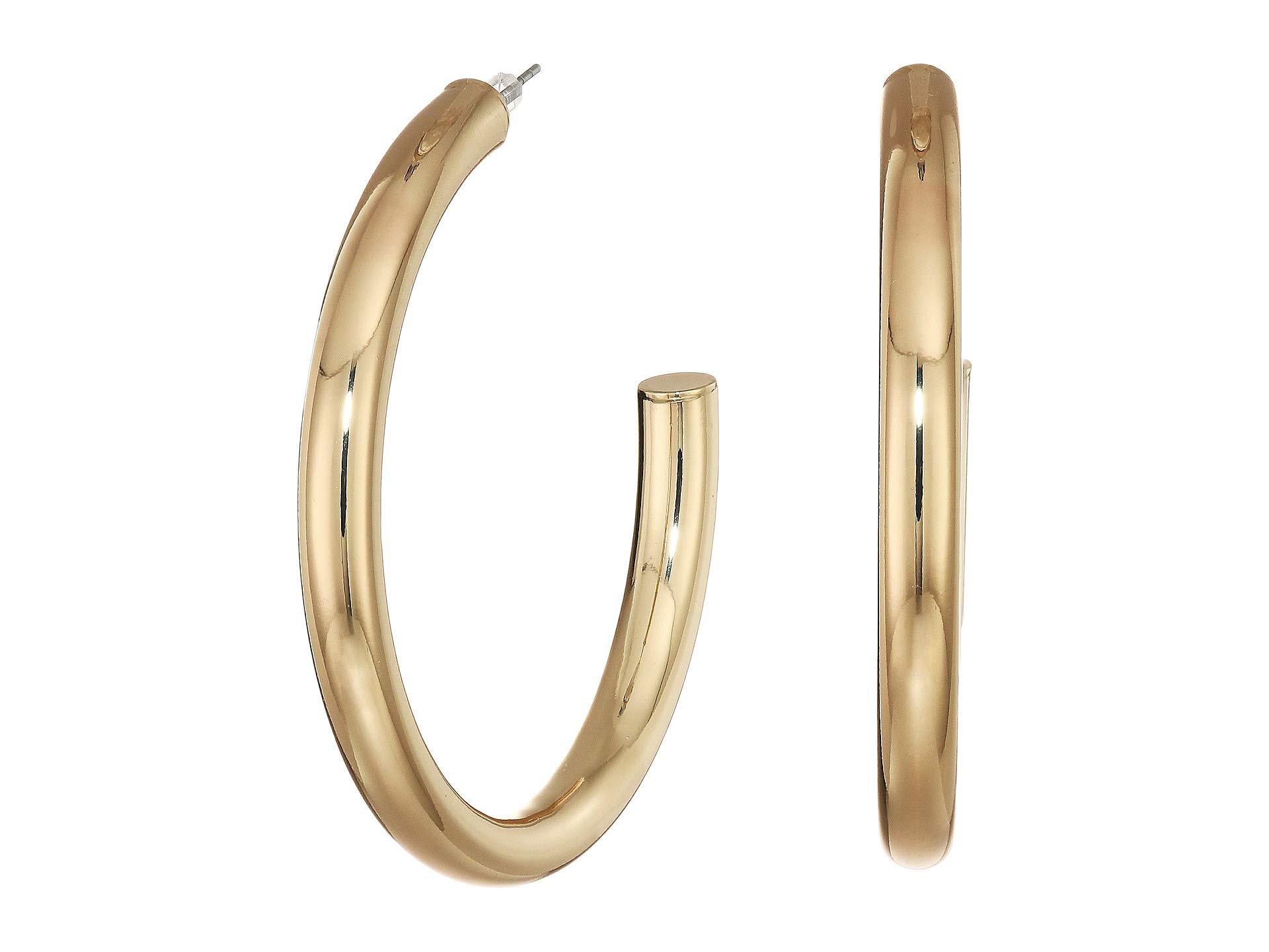 Lyst Guess Large Iridescent Hoop Earrings (silver) Earring in Metallic
