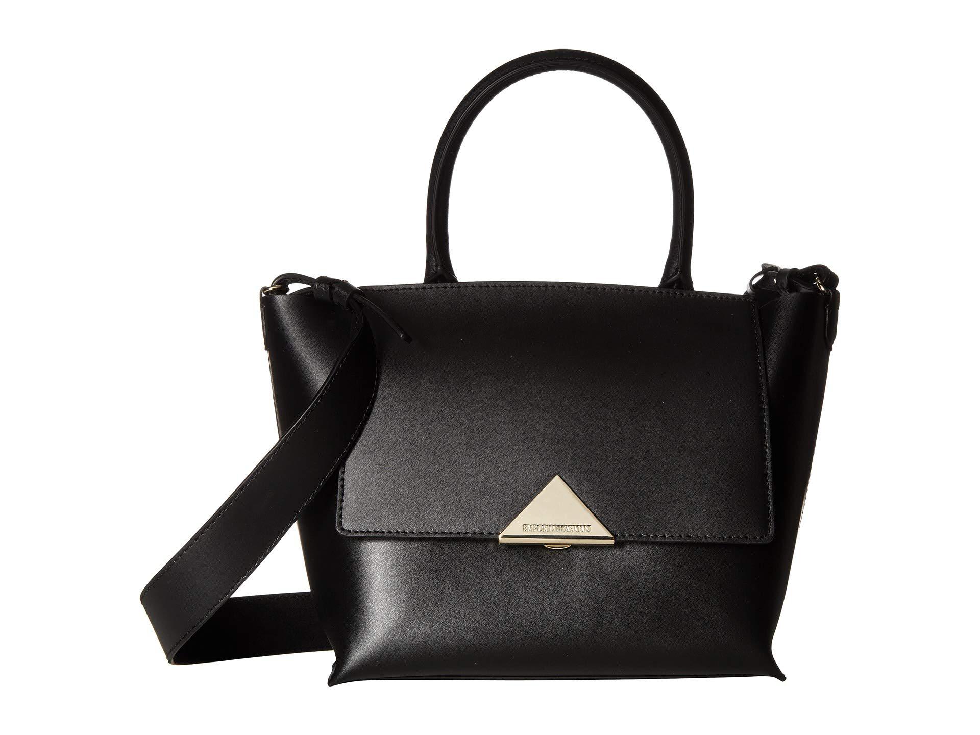 Lyst Emporio Armani Faux Leather Handbag Black Handbags In Emporio Armani Women S Faux Leather Handbag