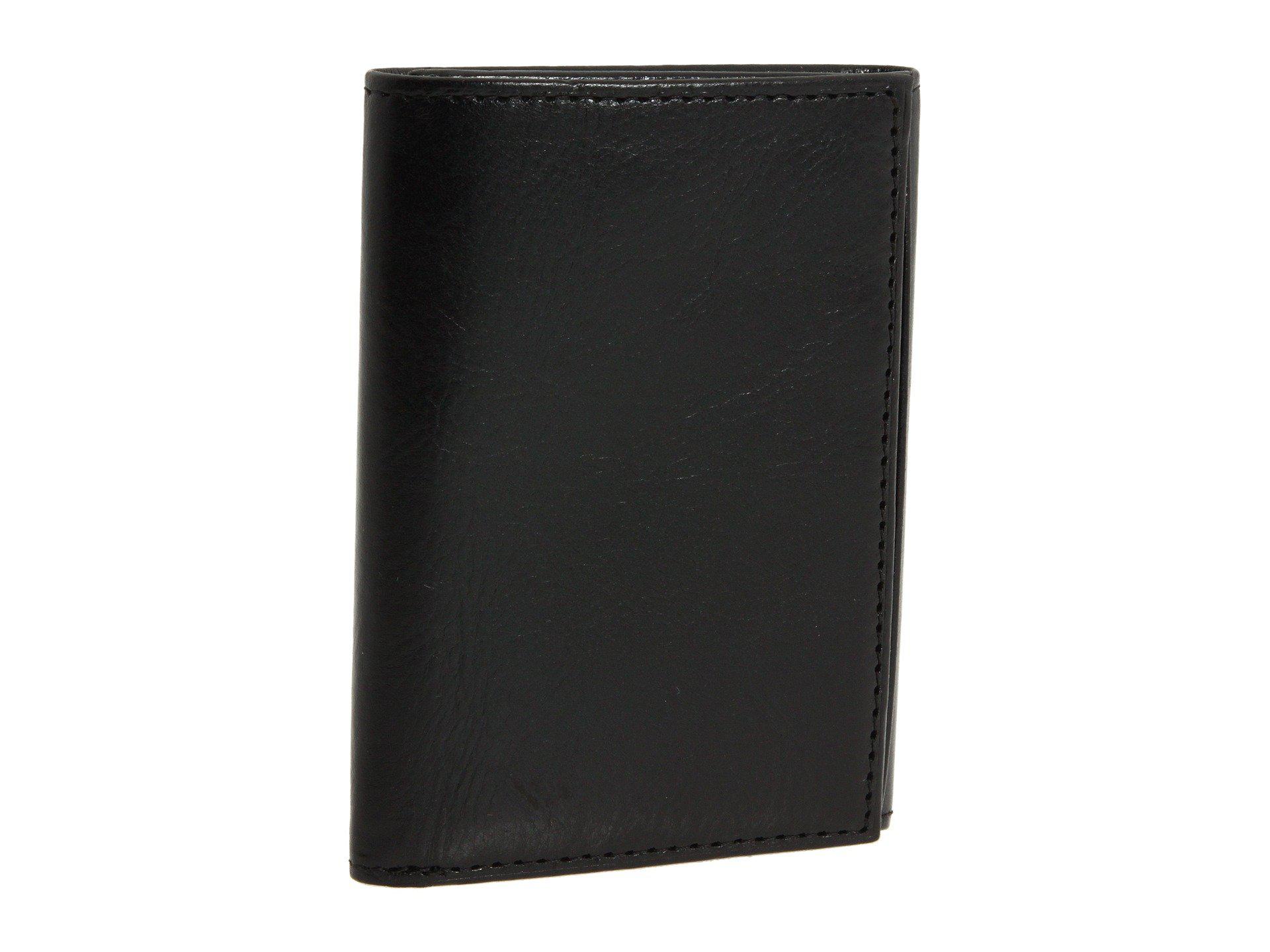 Lyst - Bosca Old Leather Collection - Trifold Wallet (black Leather ...