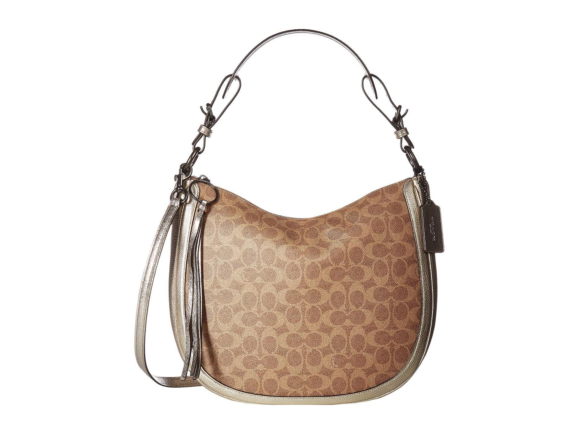 Lyst Coach Coated Canvas Signature Metallic And Exotics Sutton View Fullscreen