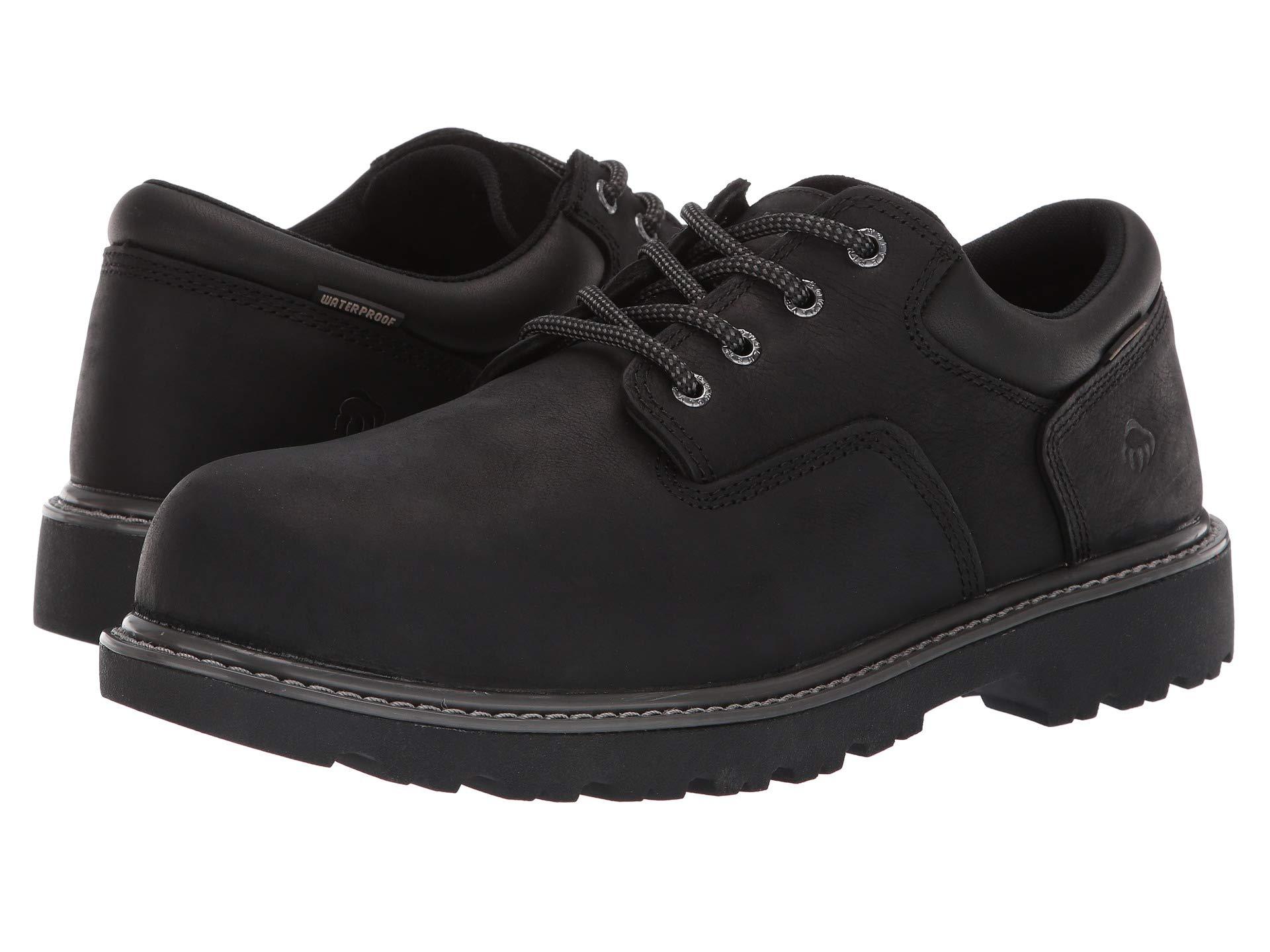 Wolverine Leather Floorhand Oxford Steel Toe Construction Shoe in Black ...