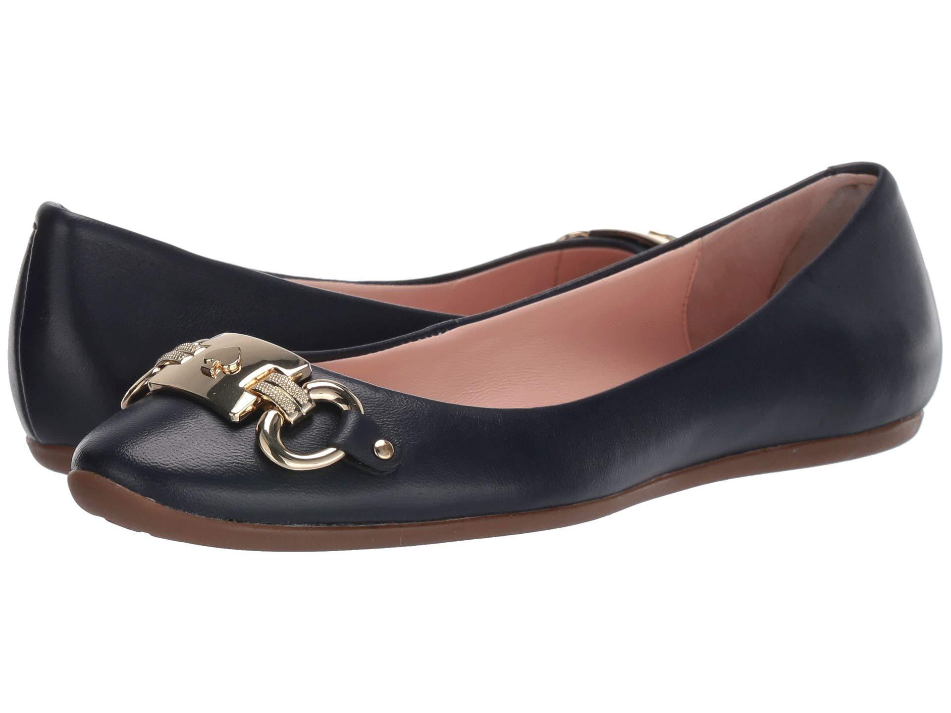 Kate Spade Leather Phoebe Flats in Navy (Blue) - Save 1% - Lyst