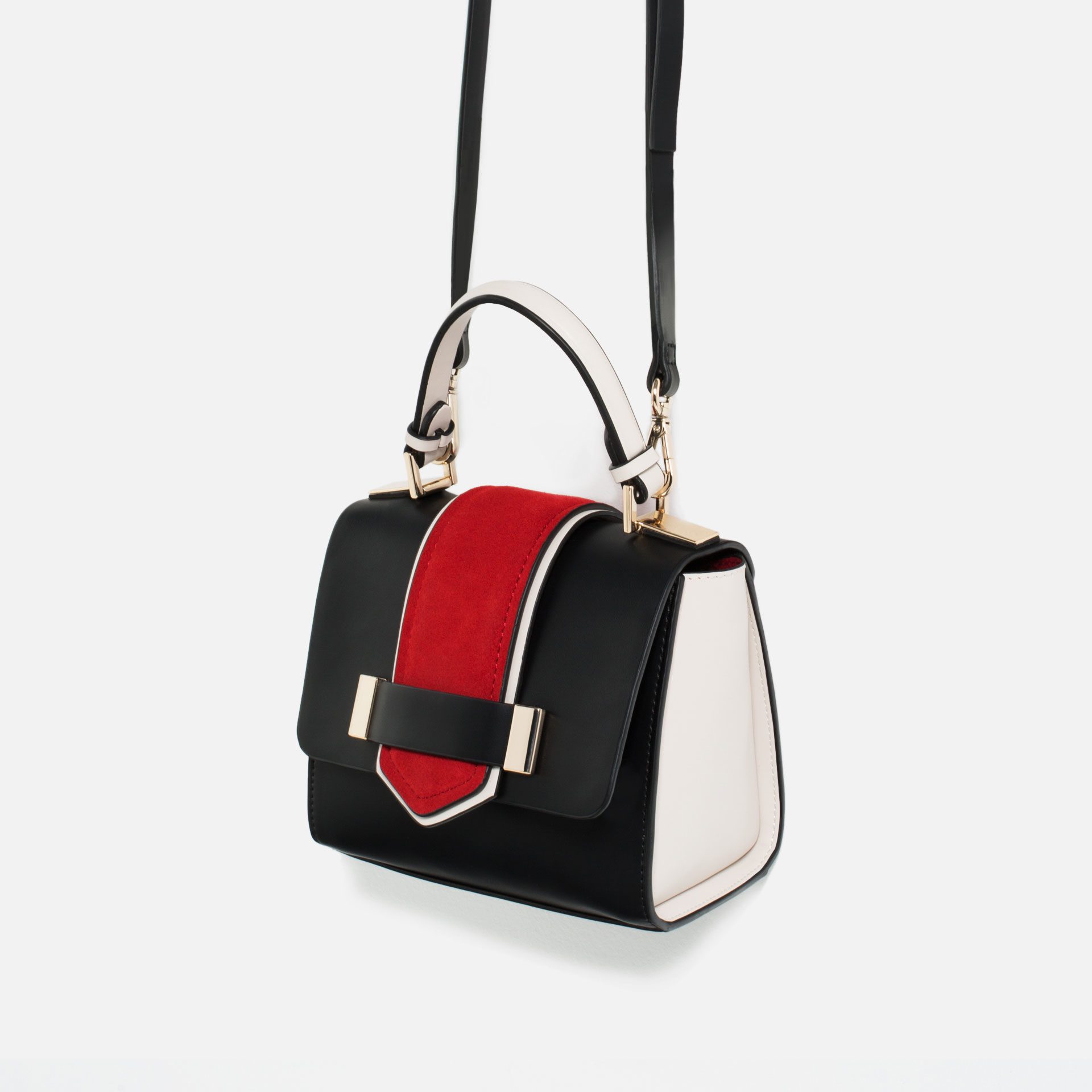zara contrast mini city bag lyst zara contrast mini city bag lyst