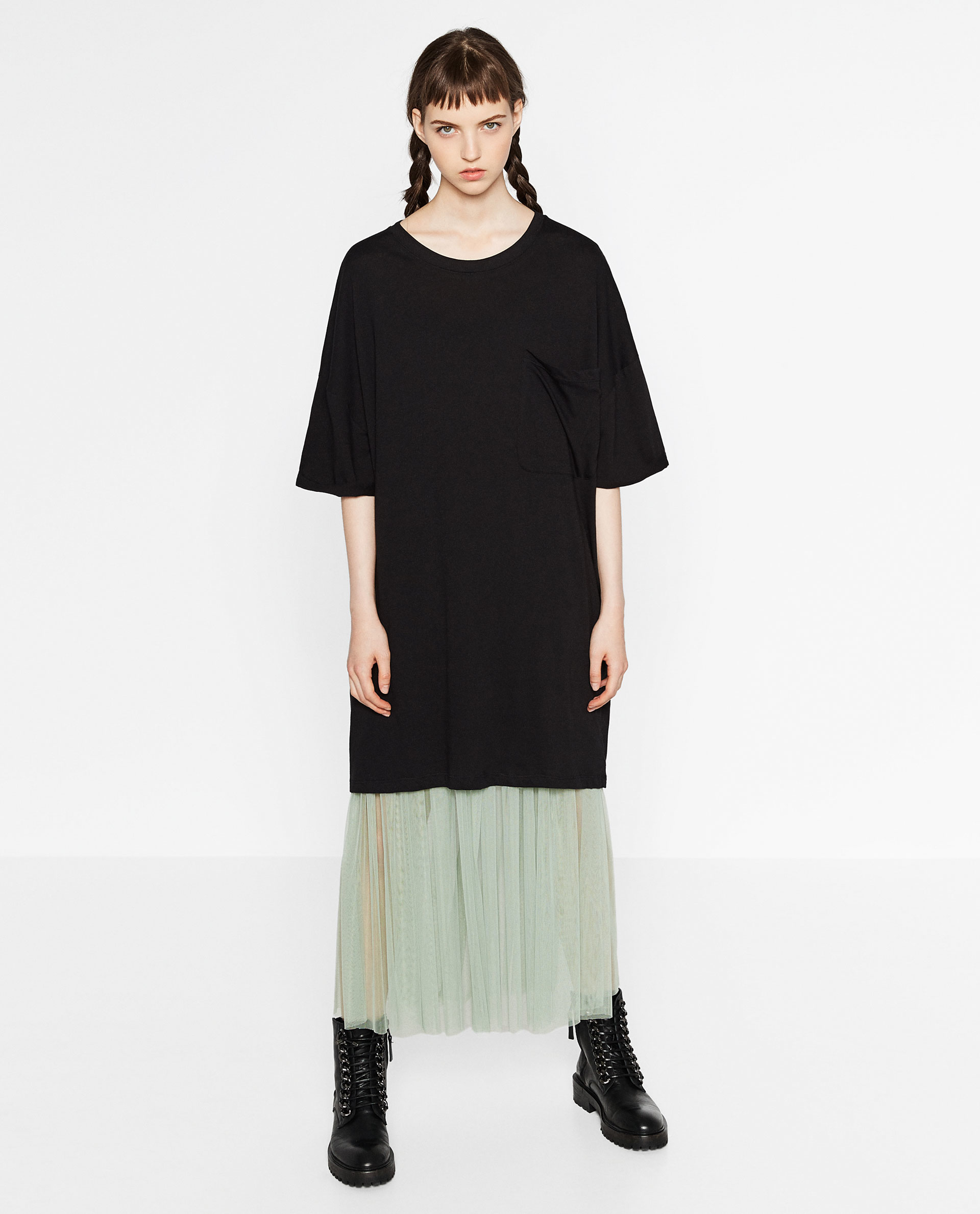 Oversized t shirt dress zara