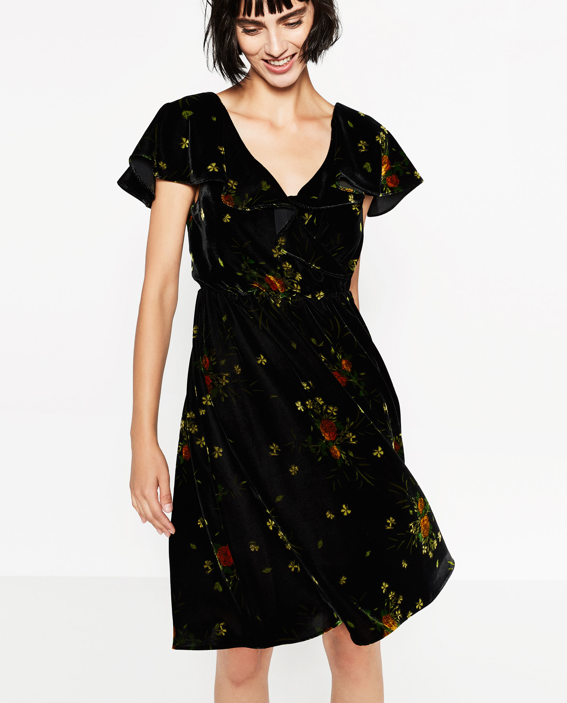 Printed Velvet | zara printed velvet dress in multicolour lyst Printed Velvet | zara printed velvet dress in multicolour lyst